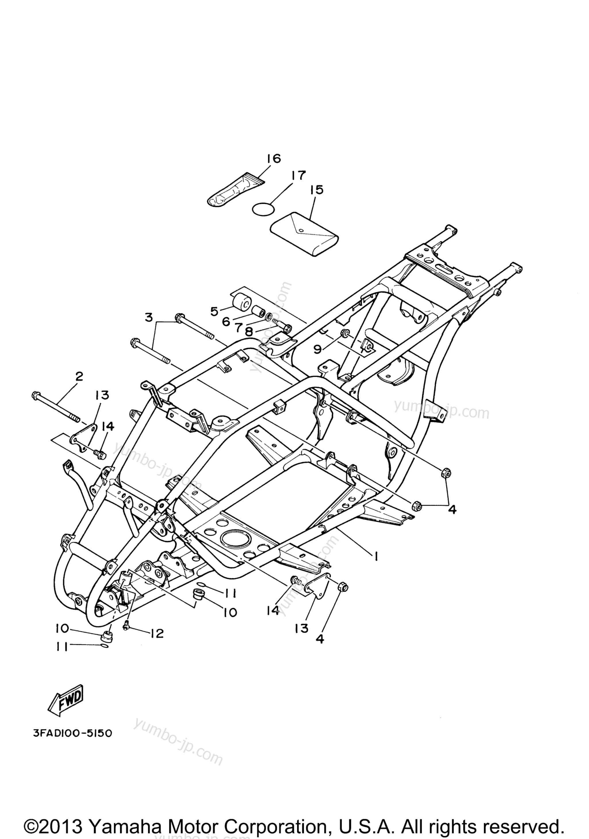 FRAME для квадроциклов YAMAHA BREEZE (YFA1MC) CA 2000 г.