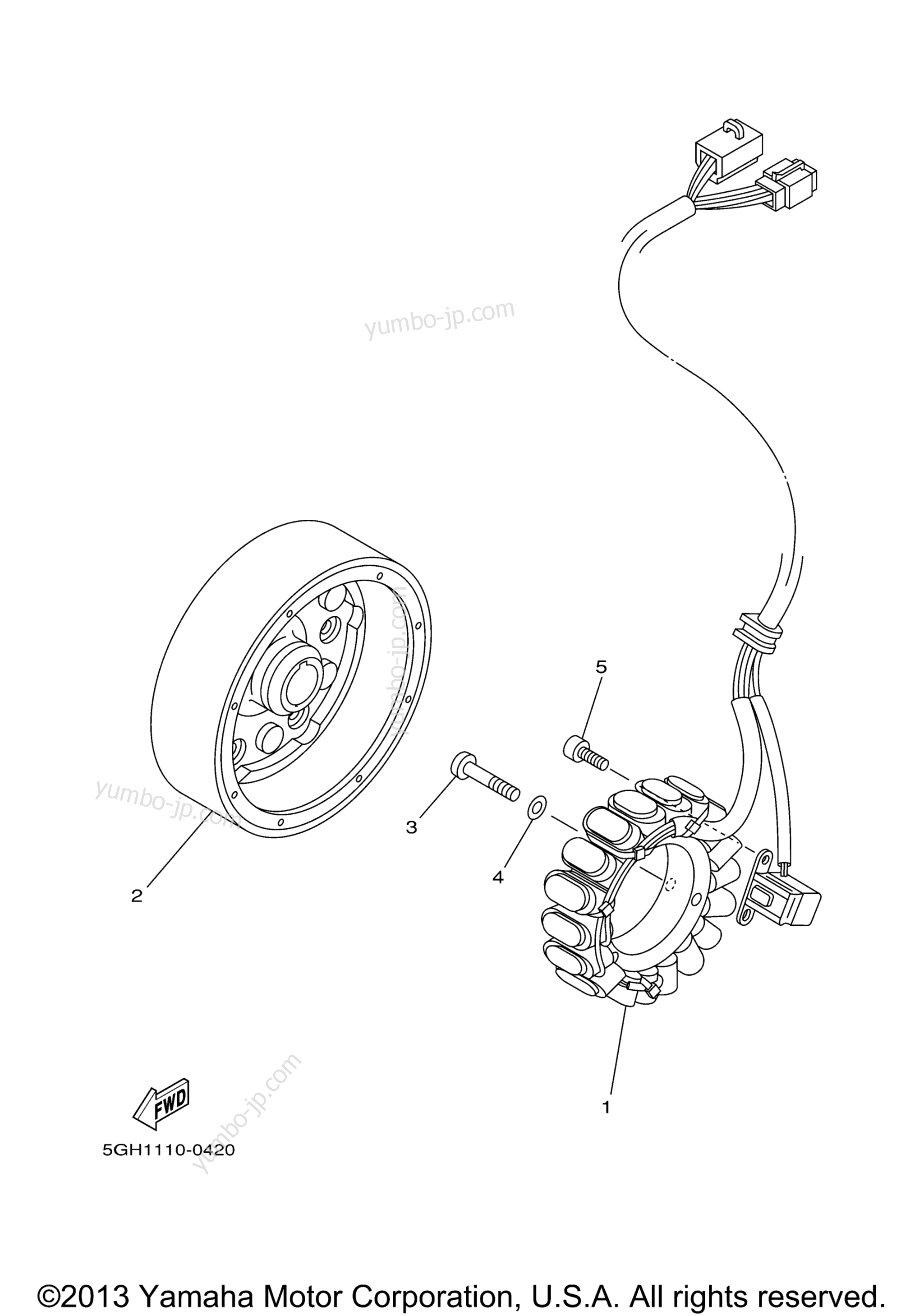 GENERATOR for ATVs YAMAHA KODIAK 400 2WD (YFM4AS) 2004 year