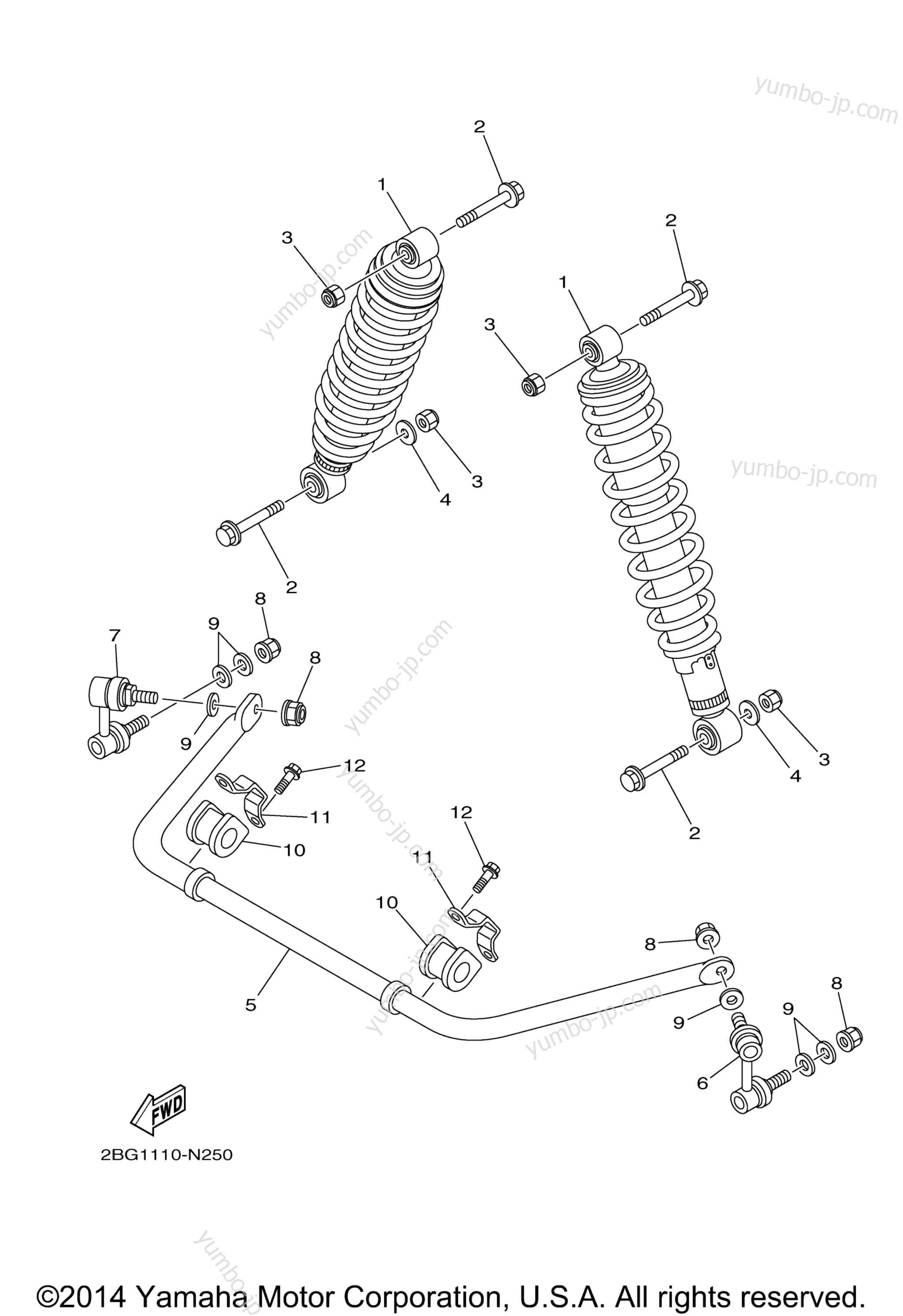 Rear Suspension for ATVs YAMAHA GRIZZLY 700 4WD (YFM700DFG) 2015 year