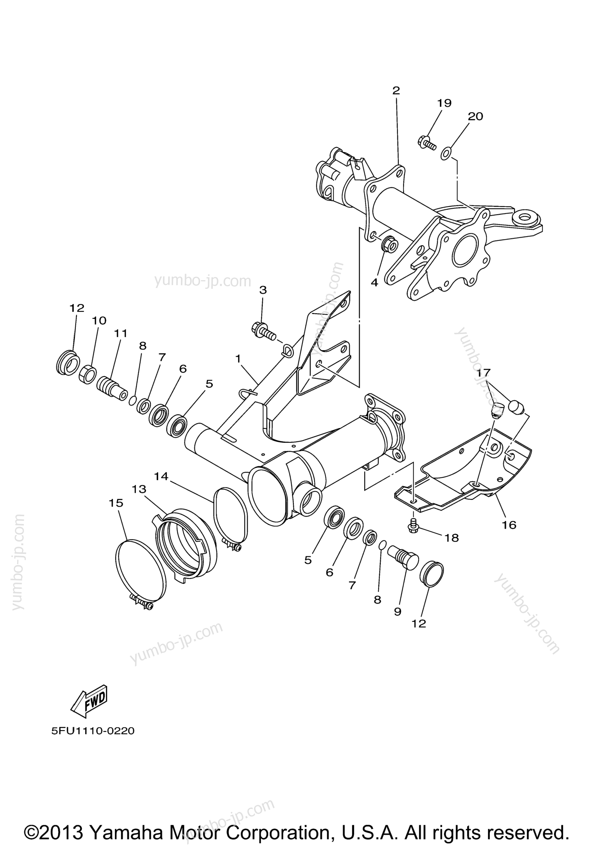 REAR ARM для квадроциклов YAMAHA BIG BEAR 4WD (YFM400FMC) CA 2000 г.