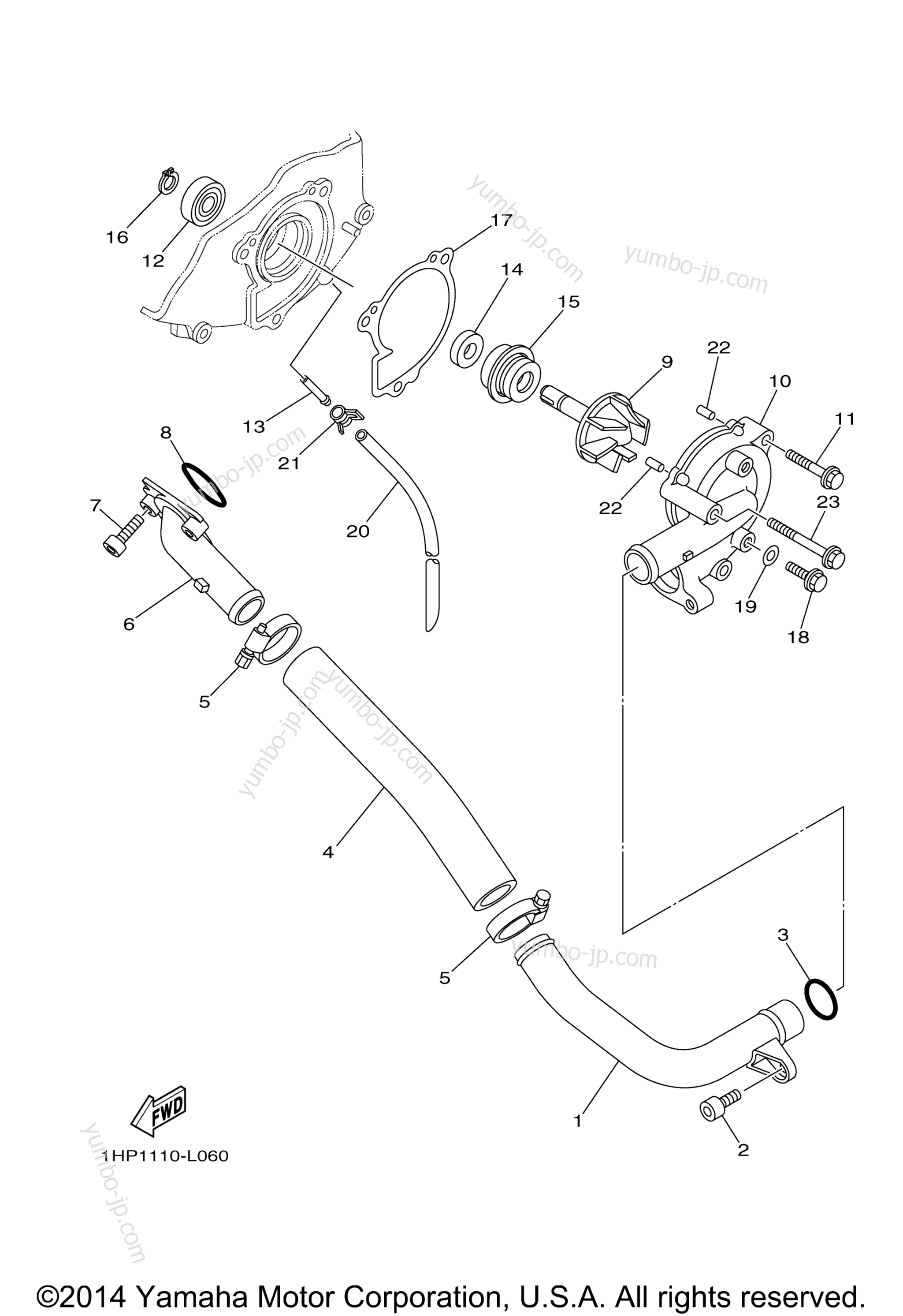 WATER PUMP for ATVs YAMAHA GRIZZLY 700 EPS 4WD (YFM7FGPBL) 2012 year