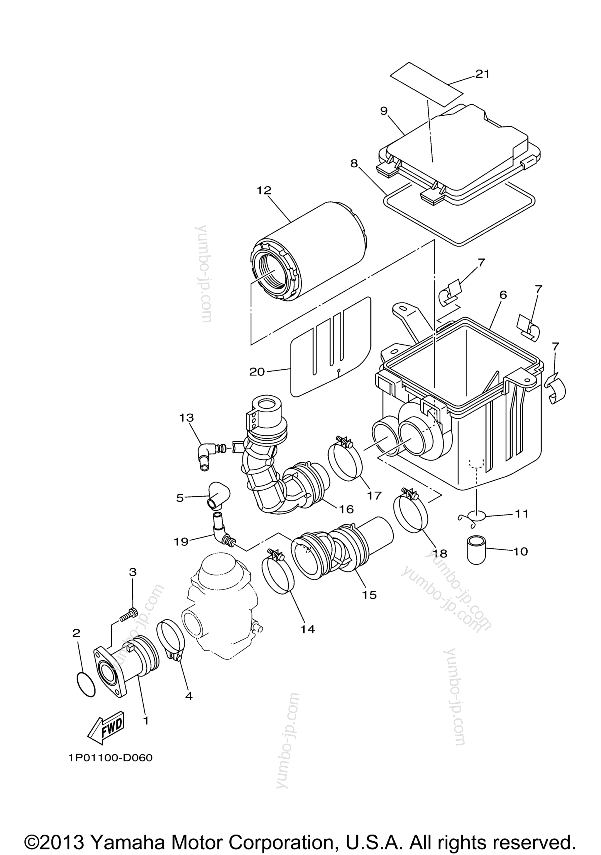 Intake for ATVs YAMAHA BRUIN 250 2WD (YFM25BV) 2006 year