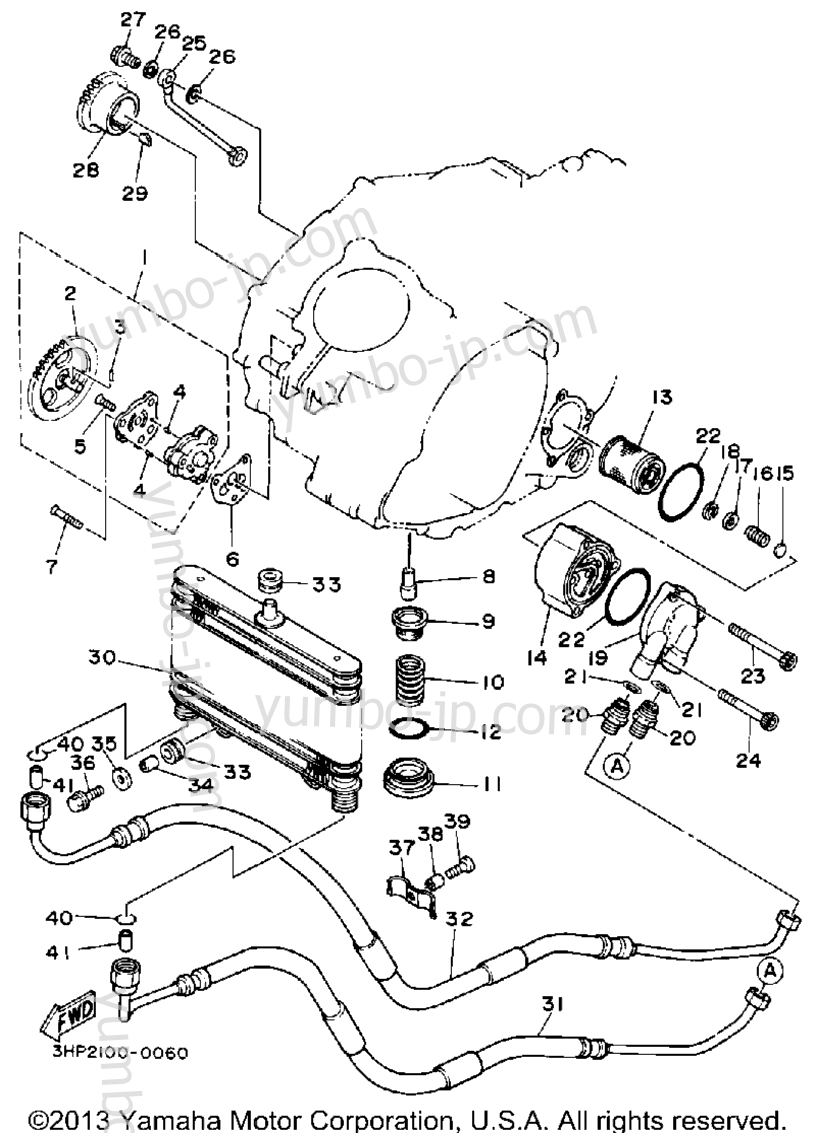 Масляный насос для квадроциклов YAMAHA MOTO-4 (YFM350ERD) 1992 г.