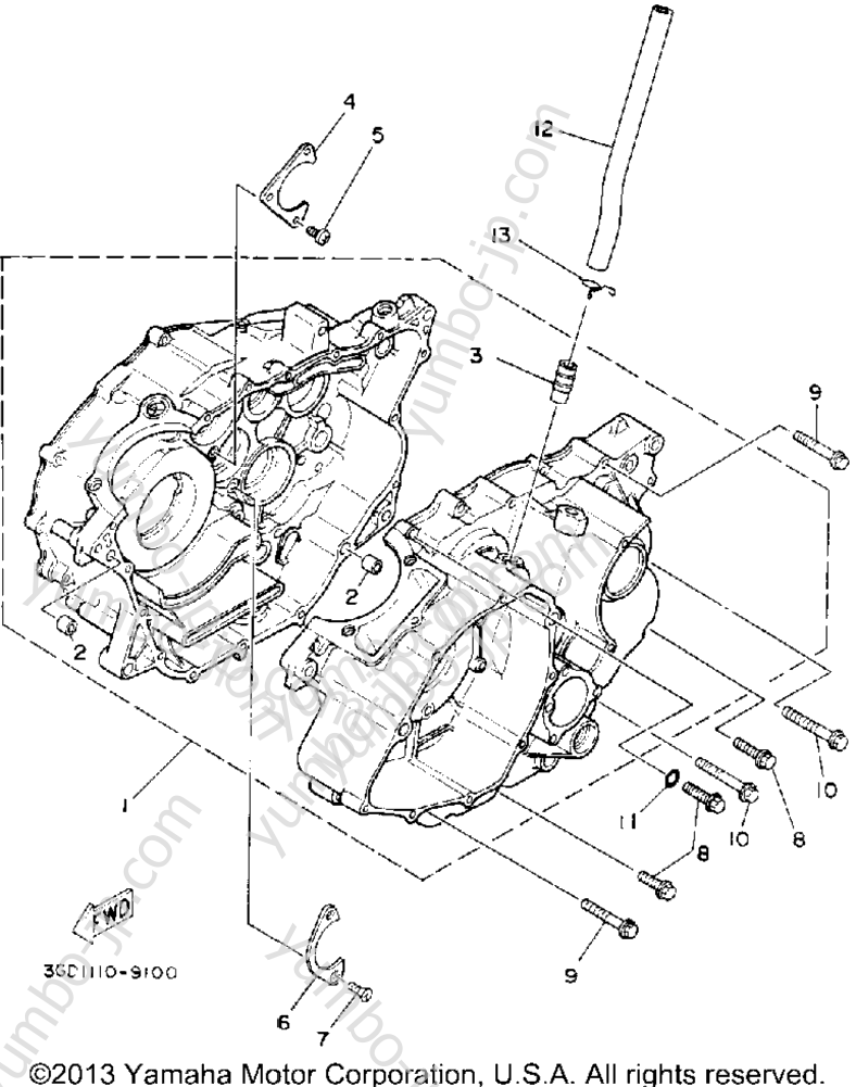 Крышка картера для квадроциклов YAMAHA WARRIOR (YFM350XD) 1992 г.