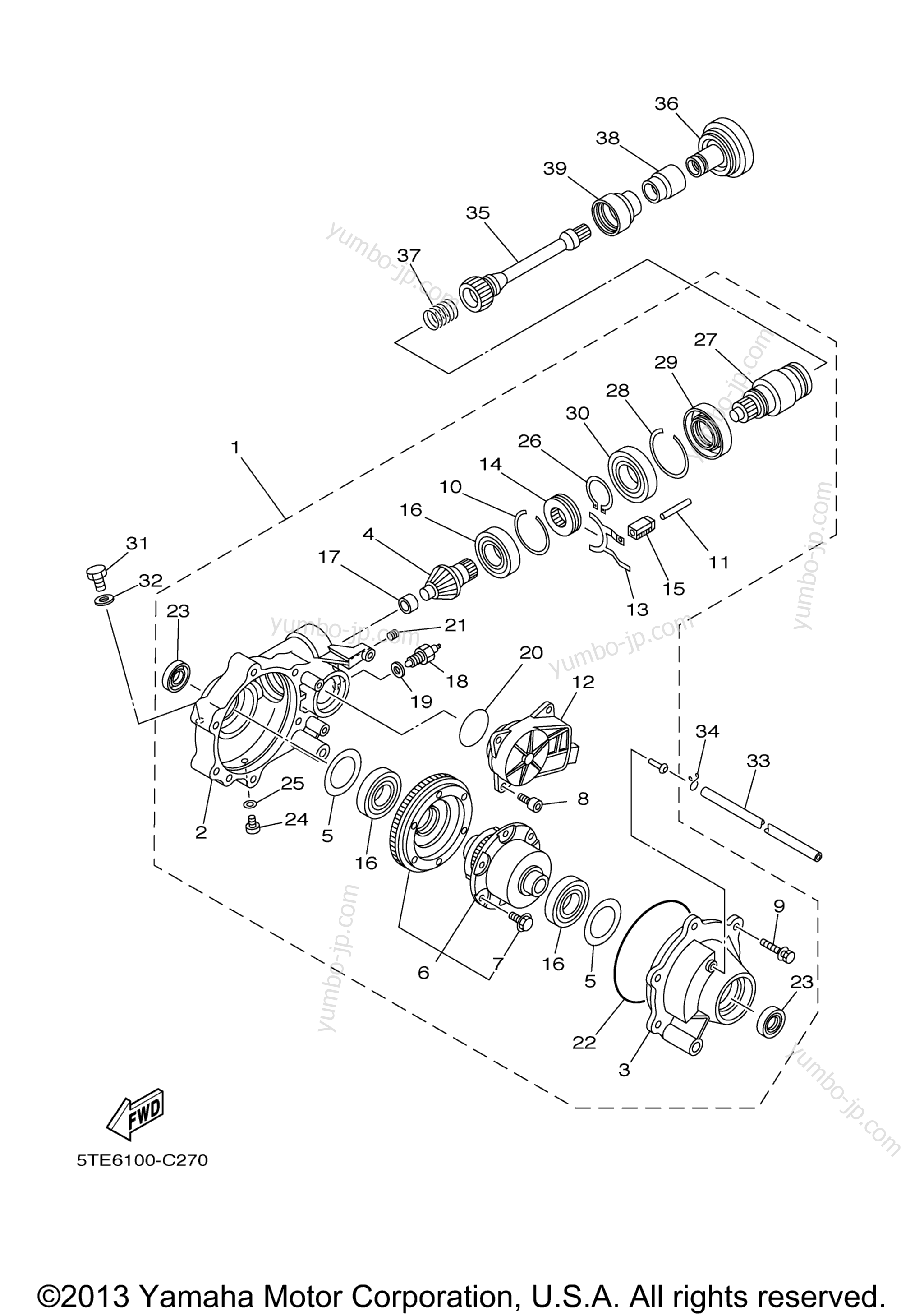 Front Differential for ATVs YAMAHA BRUIN 350 4WD HUNTER (YFM35FAHV) 2006 year