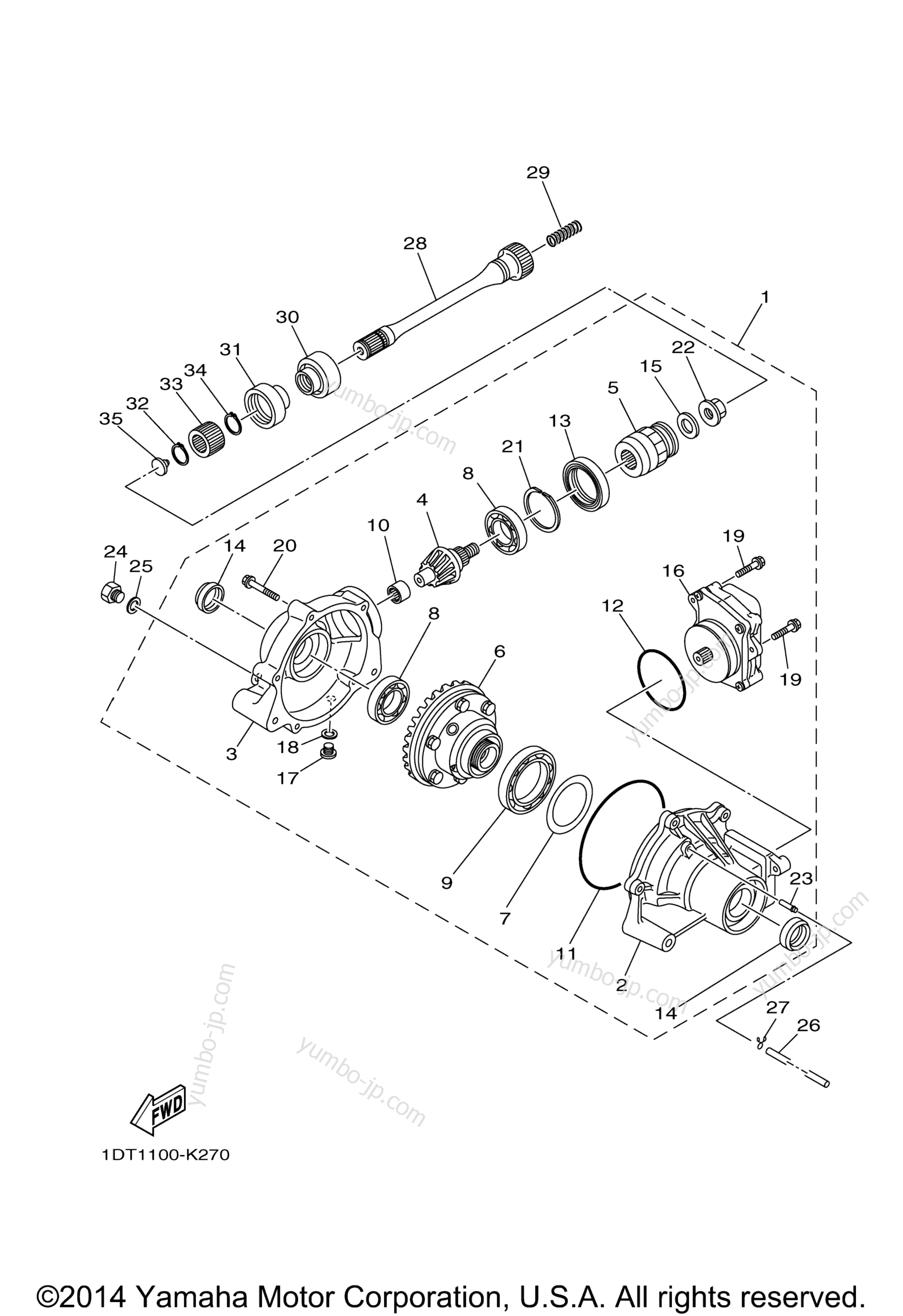 Front Differential for ATVs YAMAHA GRIZZLY 550 4WD HUNTER (YFM5FGHB) 2012 year