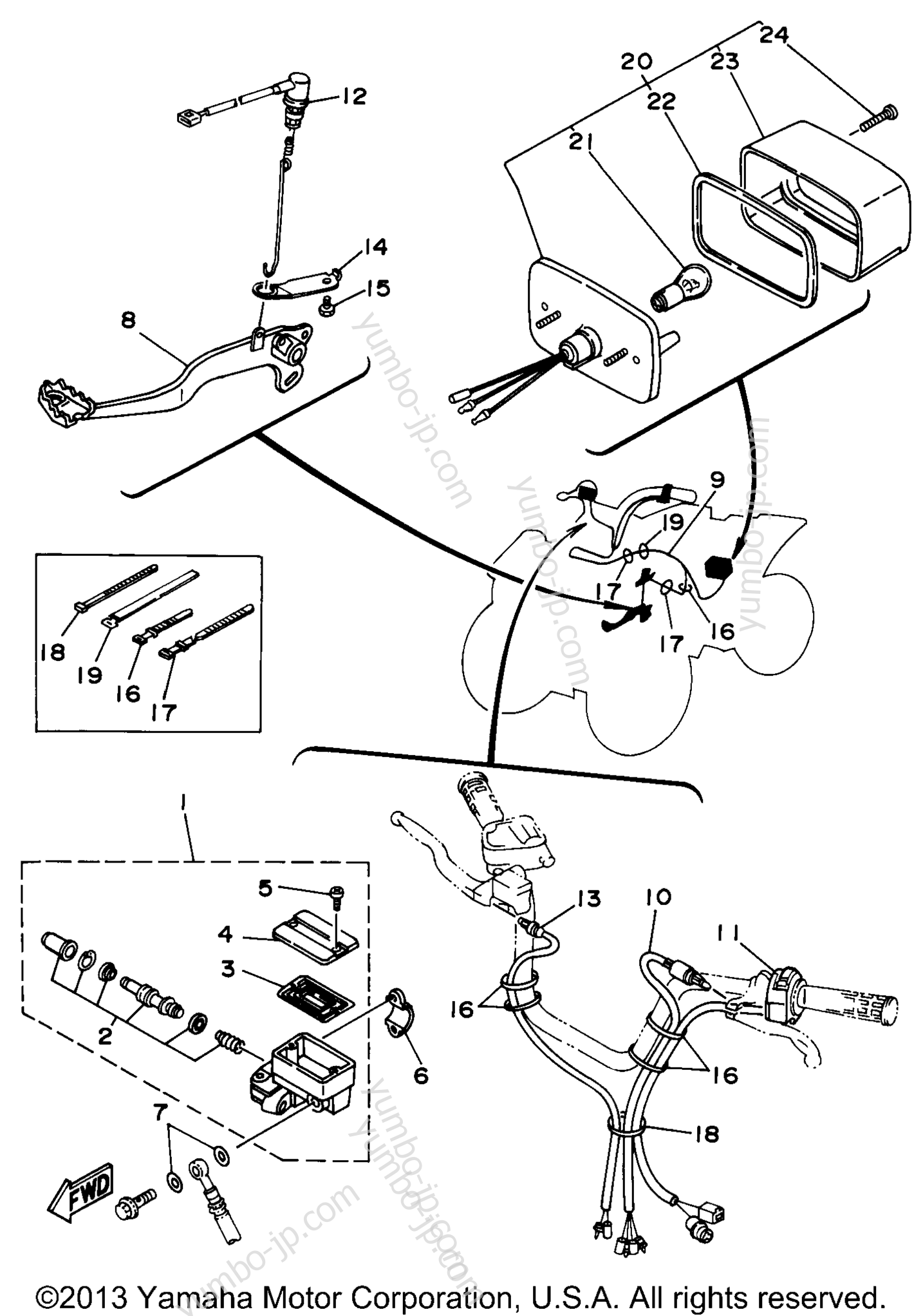 Taillight Kit Maine & New Hampshire для квадроциклов YAMAHA WOLVERIINE (YFM35FXJ_M) 1997 г.