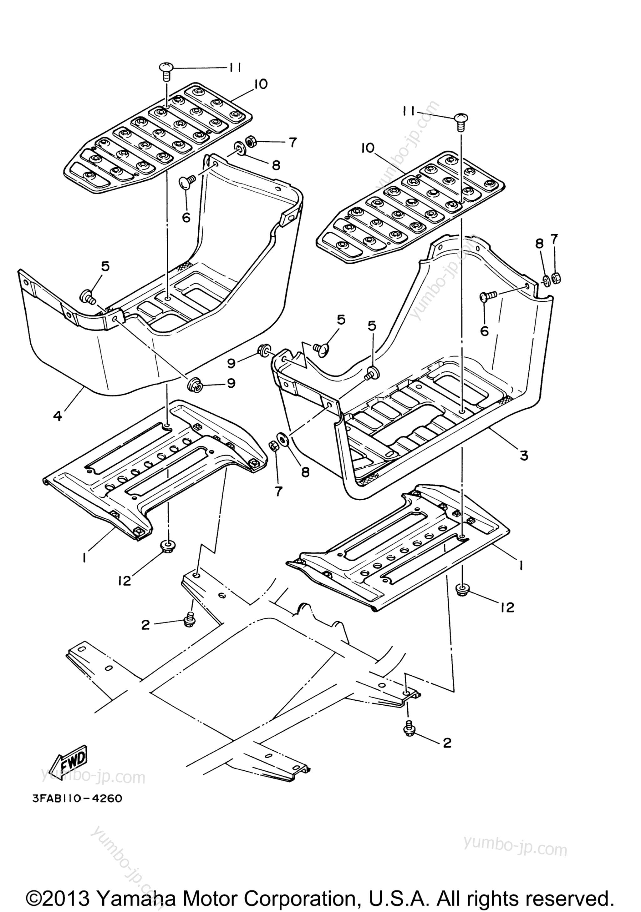 Stand Footrest для квадроциклов YAMAHA BREEZE (YFA1MC) CA 2000 г.