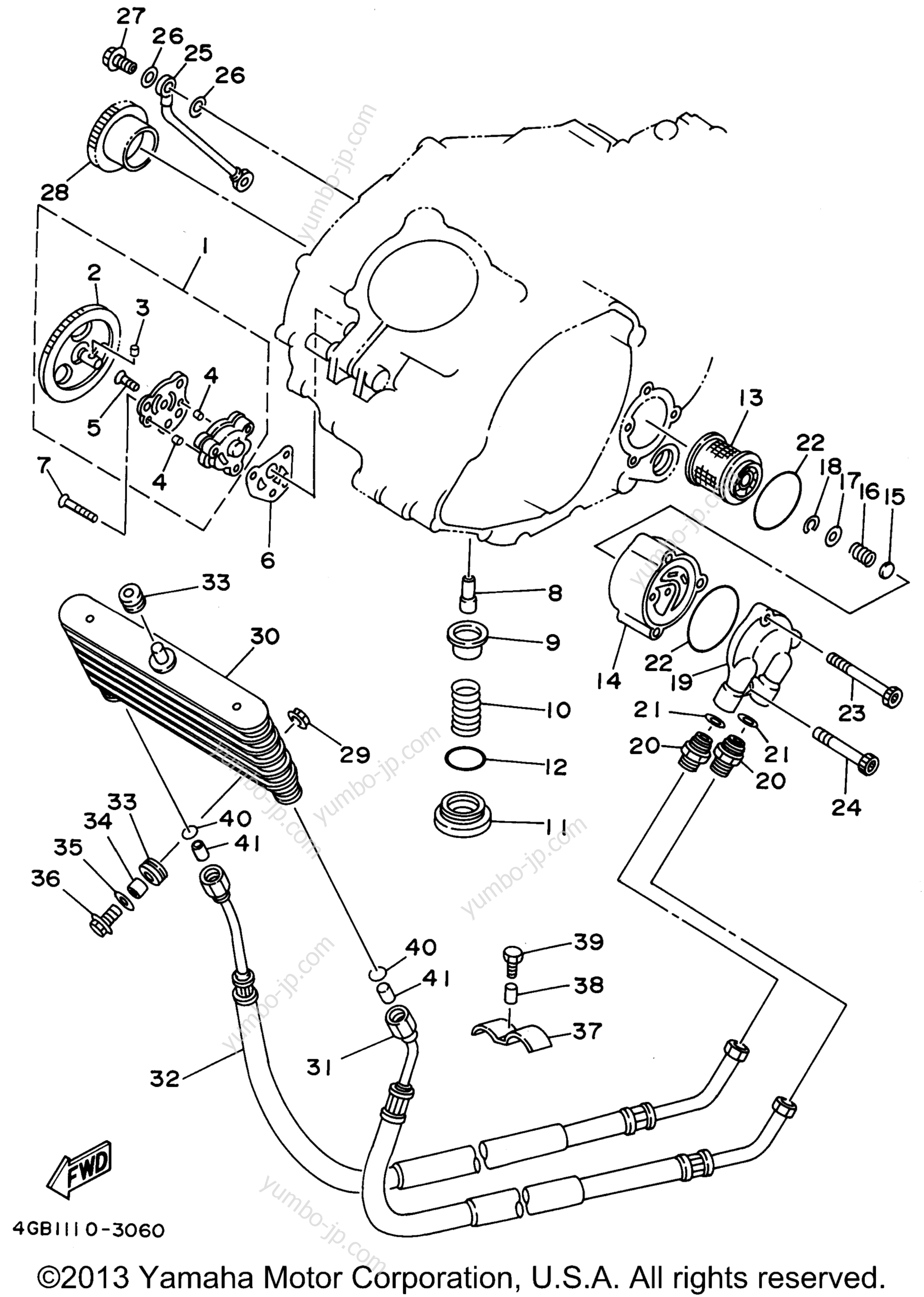 Масляный насос для квадроциклов YAMAHA KODIAK 4WD (YFM400FWG) 1995 г.