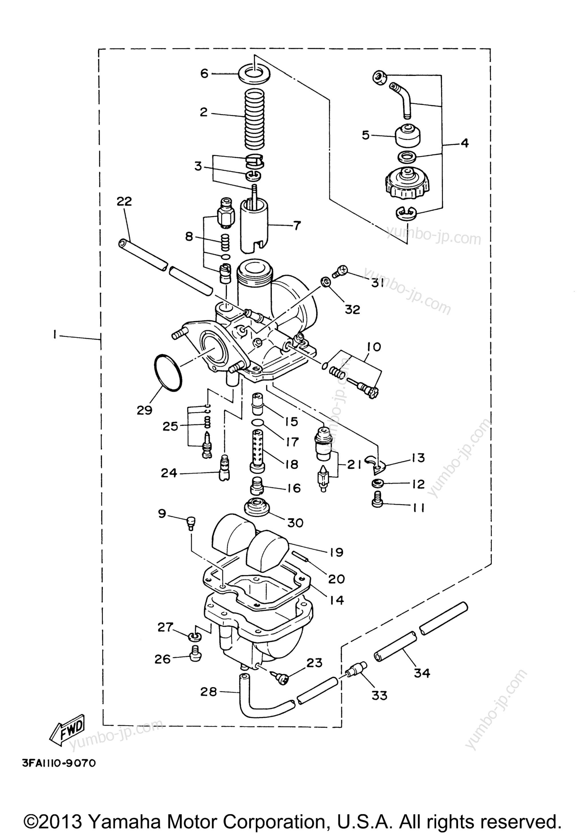 CARBURETOR for ATVs YAMAHA BREEZE (YFA1K) 1998 year