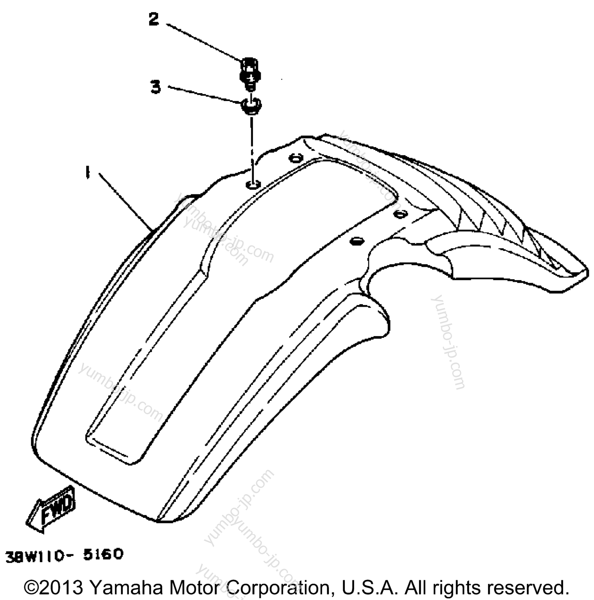 FRONT FENDER for ATVs YAMAHA YTZ250S 1986 year