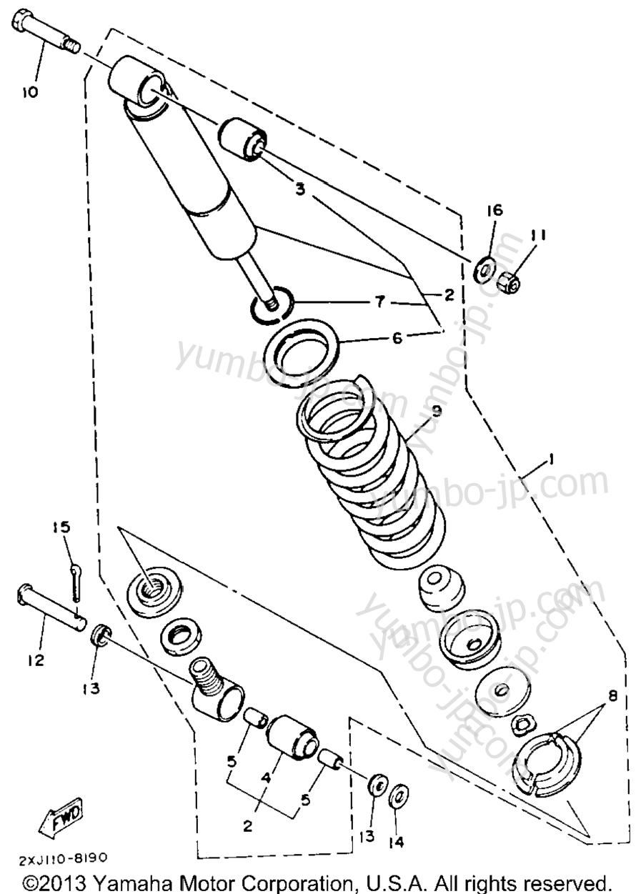 Rear Shocks для квадроциклов YAMAHA BLASTER (YFS200D_MN) 1992 г.