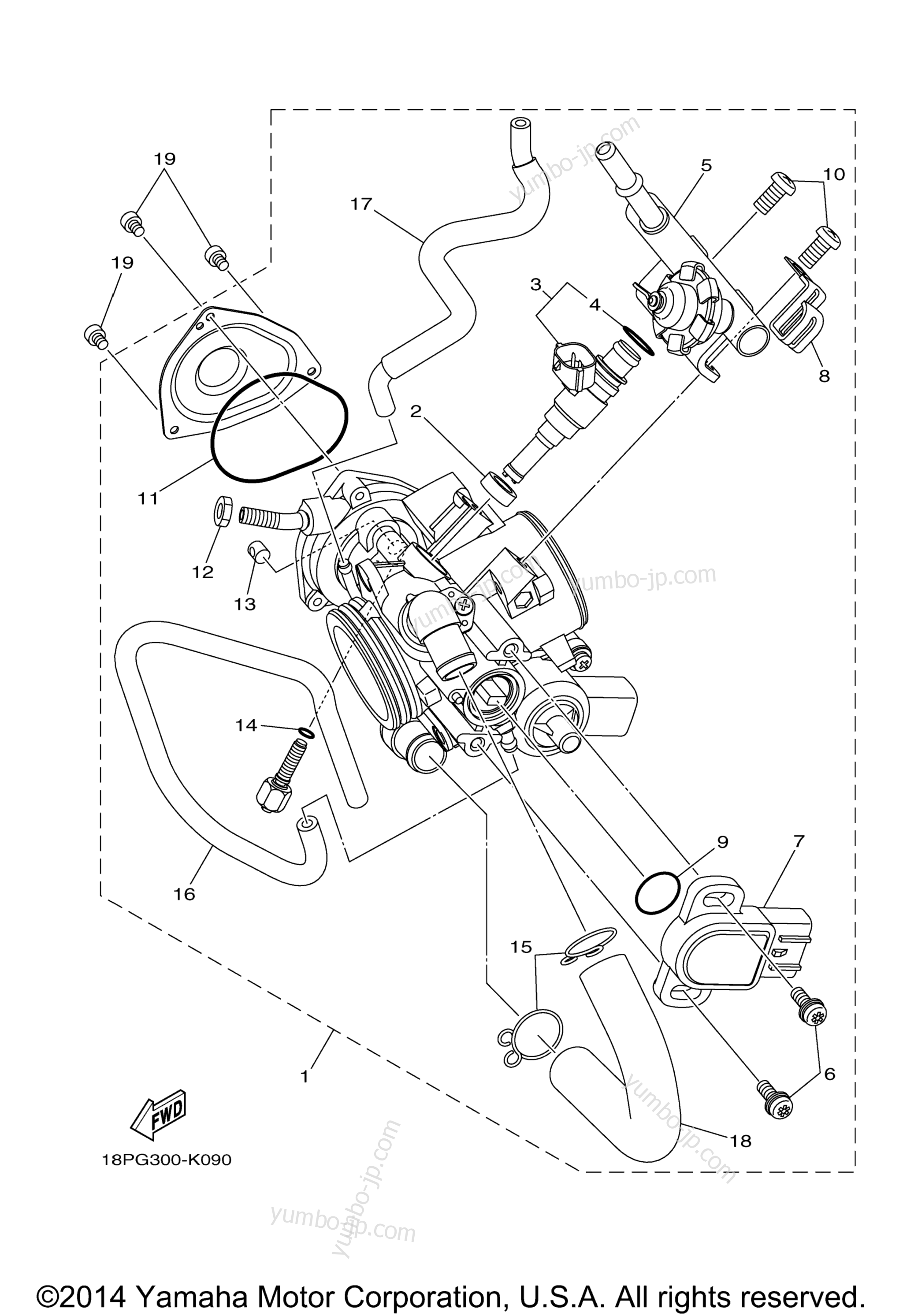 Throttle Body Assy 1 для квадроциклов YAMAHA YFZ450R (YFZ450RFL) 2015 г.