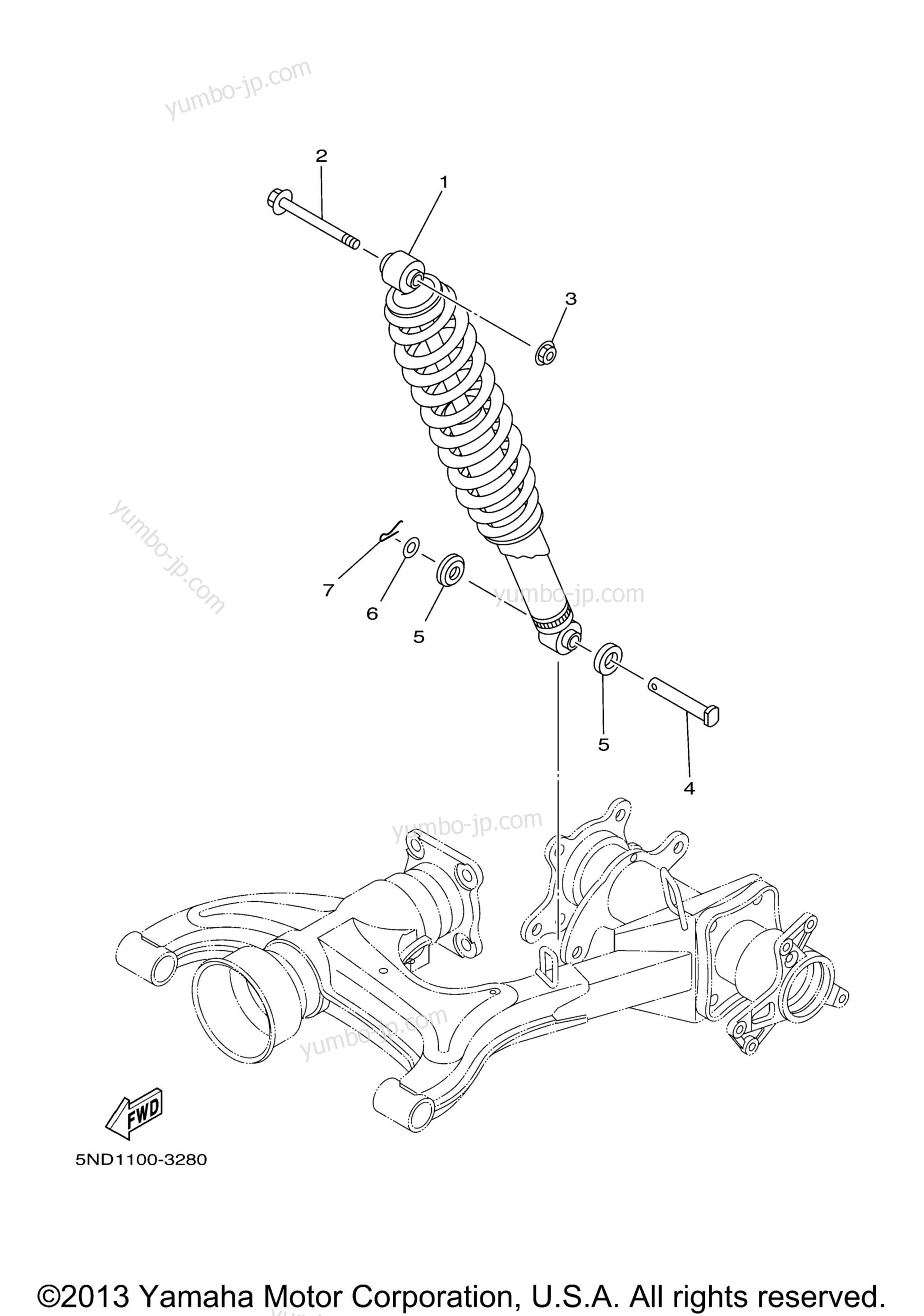 Rear Suspension for ATVs YAMAHA KODIAK 450 AUTO 4X4 (YFM45FAS) 2004 year