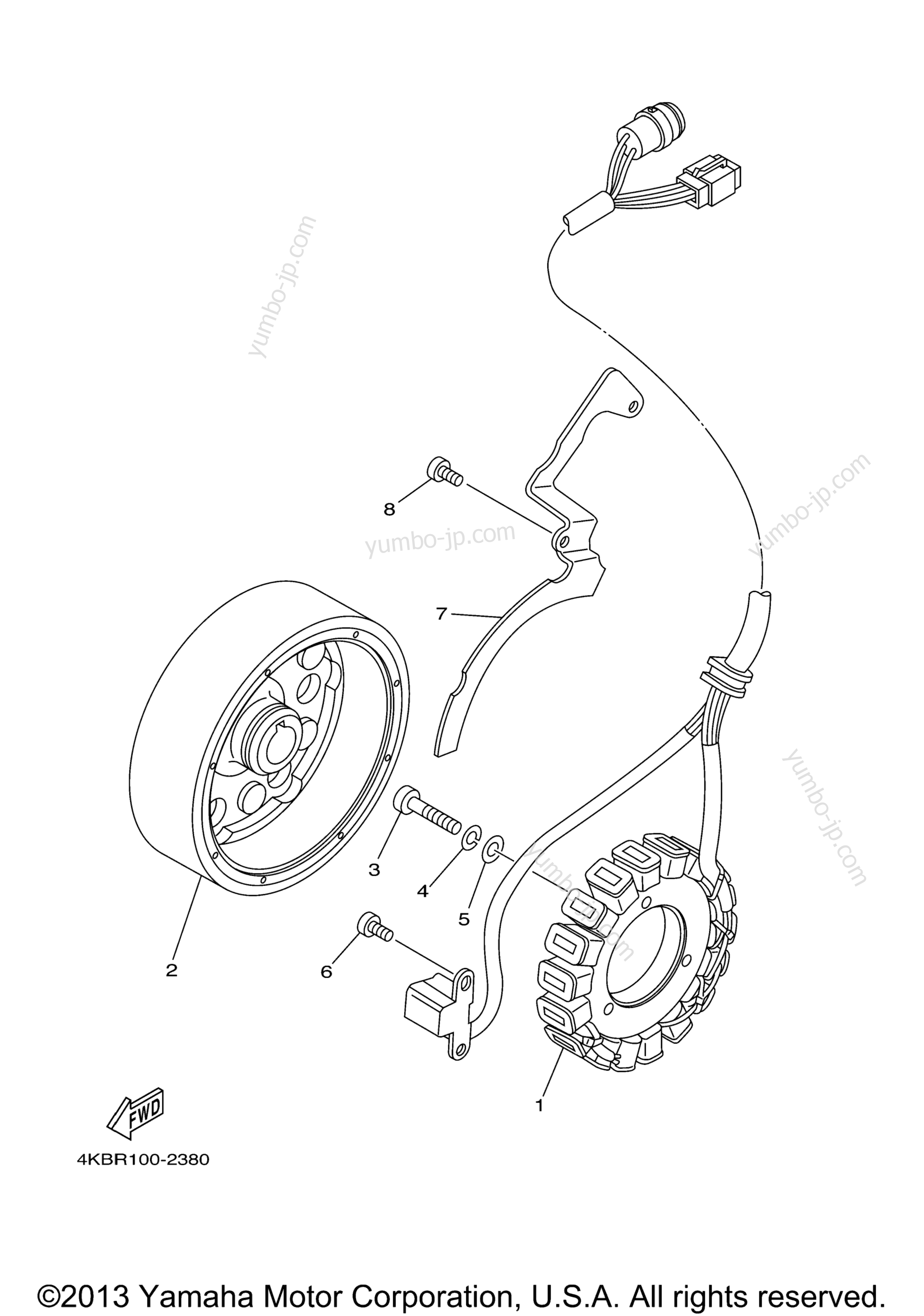 GENERATOR для квадроциклов YAMAHA WOLVERINE 4WD (YFM350FXR) 2003 г.