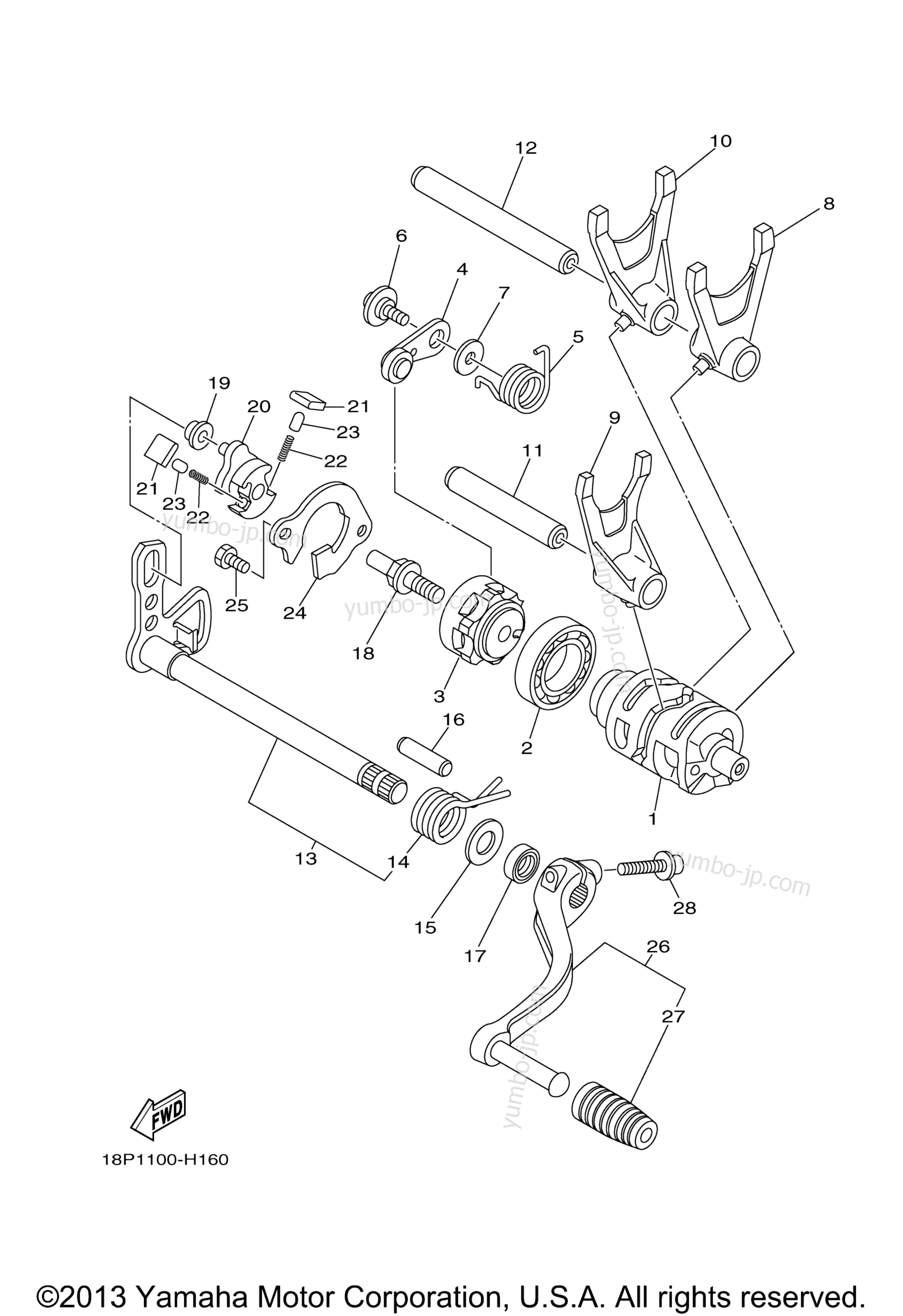 Shift Cam Fork для квадроциклов YAMAHA YFZ450X SPECIAL EDITION (YFZ450XSEA) 2011 г.