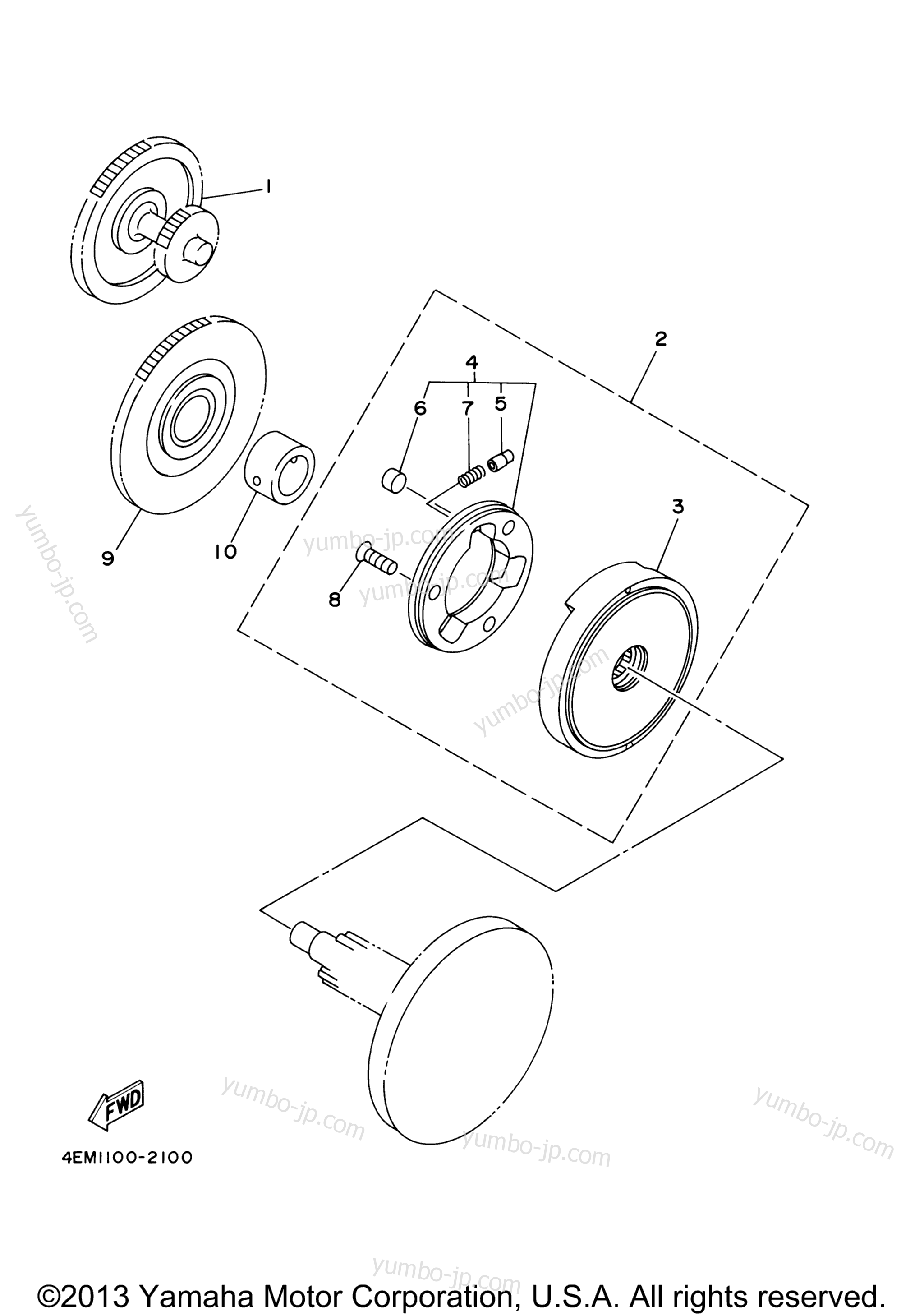 STARTER CLUTCH для квадроциклов YAMAHA GRIZZLY 80 (YFM80GT) 2005 г.