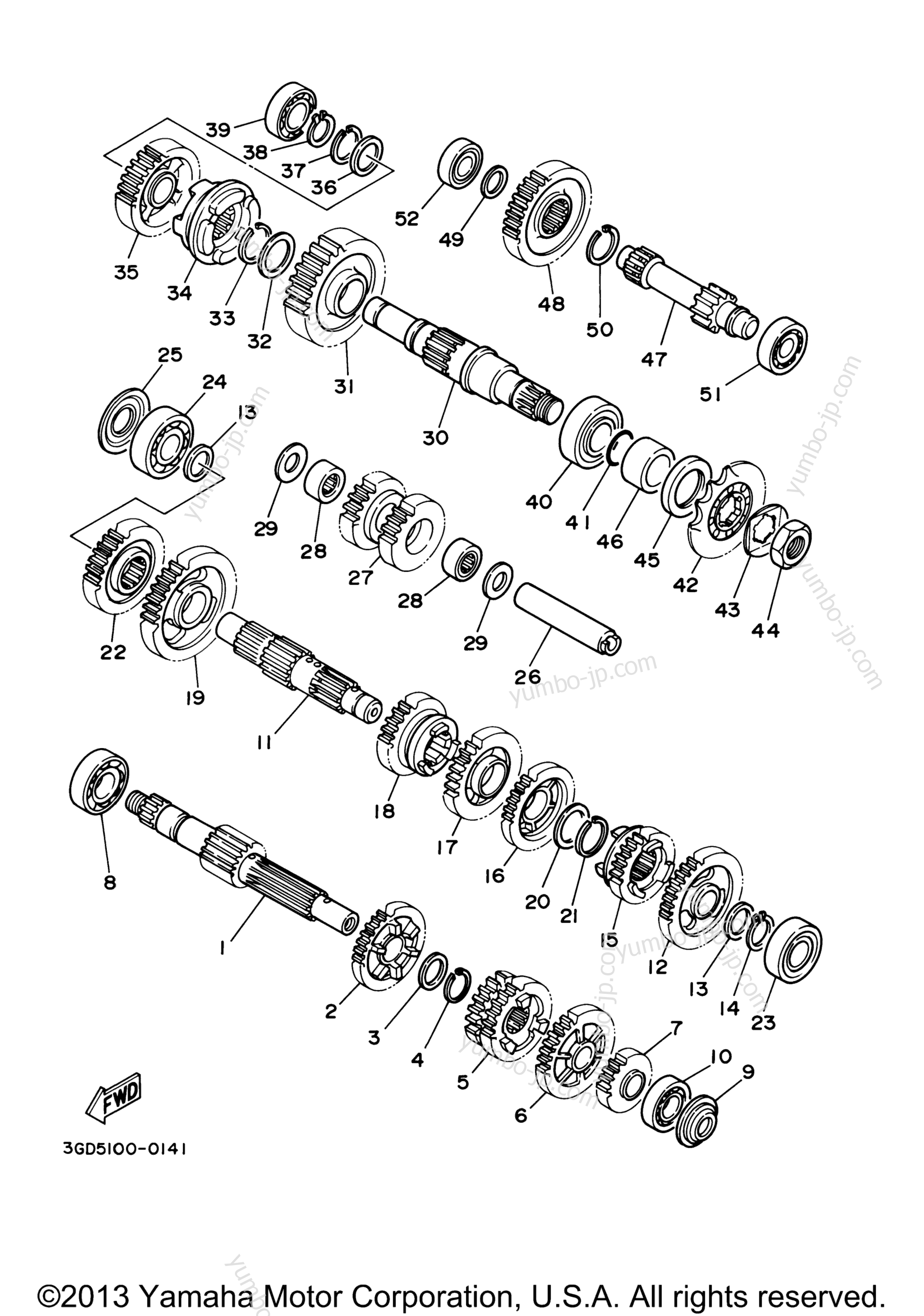 TRANSMISSION for ATVs YAMAHA RAPTOR 350 (YFM35RW) 2007 year