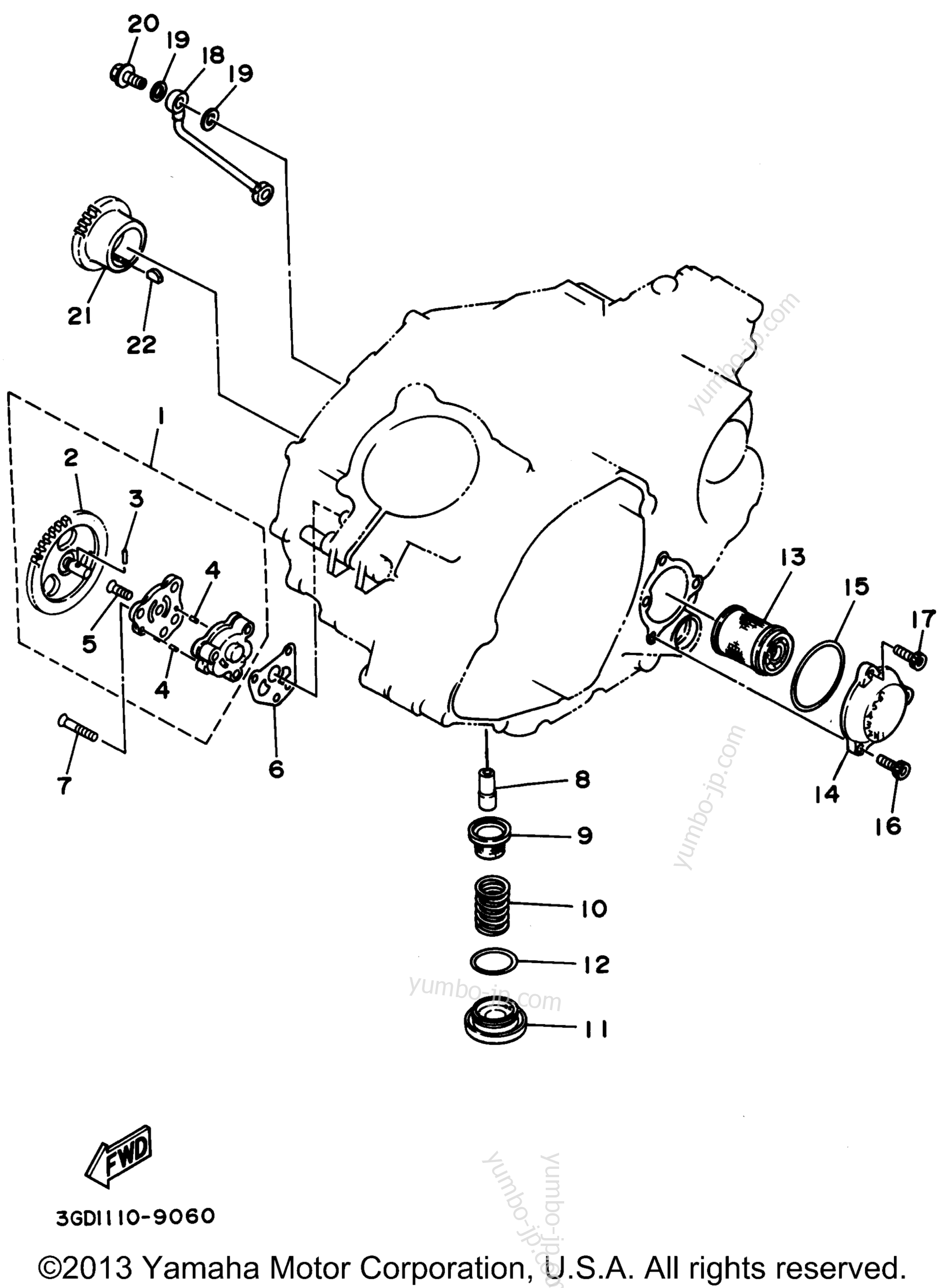 Масляный насос для квадроциклов YAMAHA WARRIOR (YFM350XG_M) 1995 г.