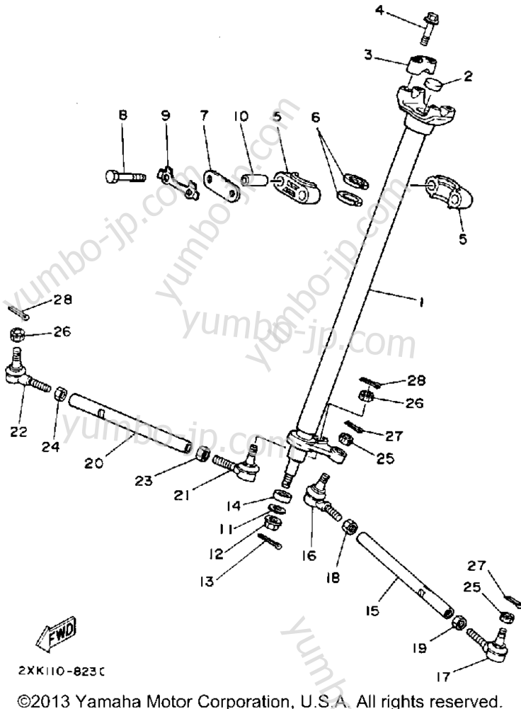 Steering для квадроциклов YAMAHA WARRIOR (YFM350XD_M) 1992 г.