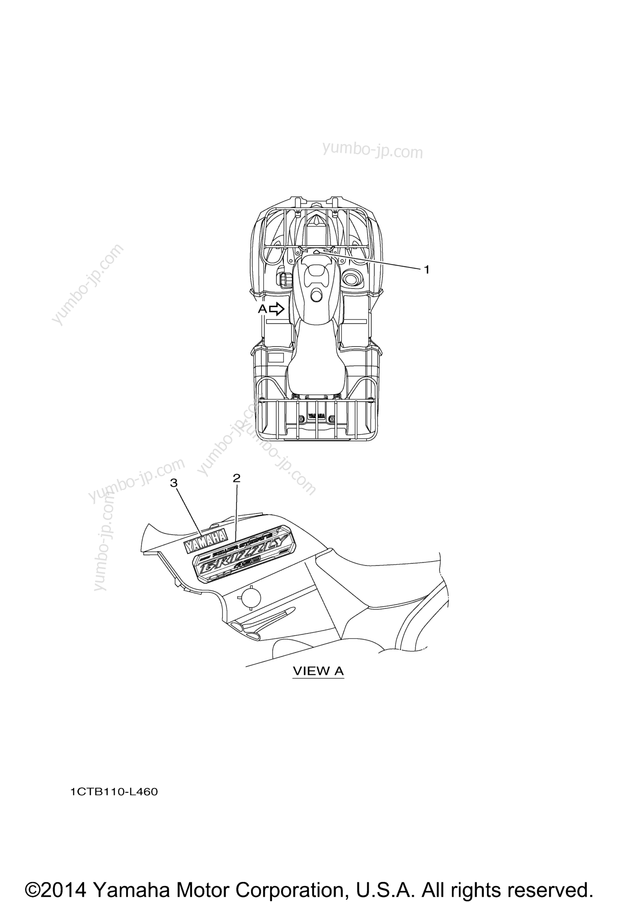 Graphics for ATVs YAMAHA GRIZZLY 450 EPS 4WD (YFM45FGPDR) 2013 year