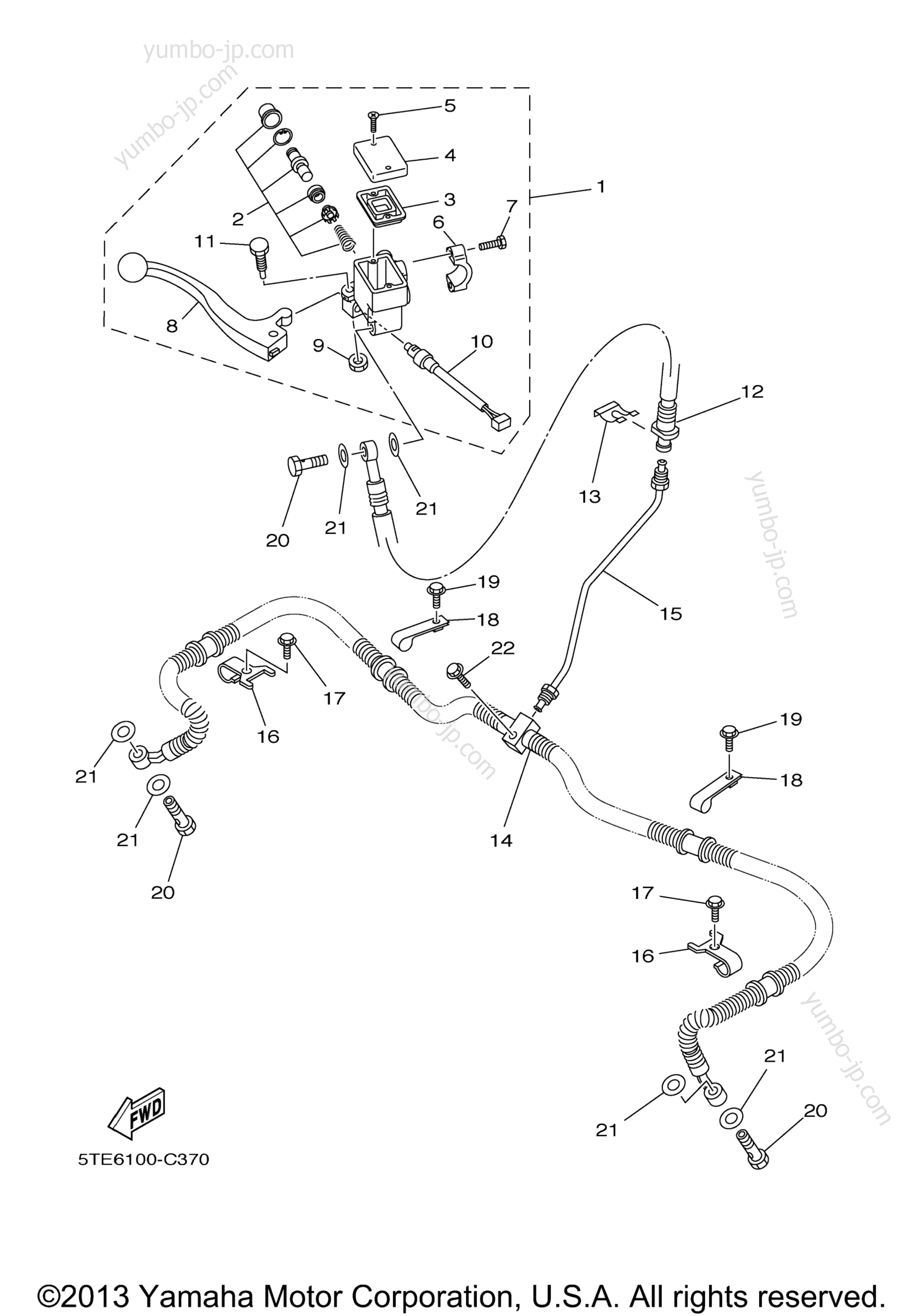 FRONT MASTER CYLINDER для квадроциклов YAMAHA GRIZZLY 350 2WD (YFM35GAL) 2011 г.