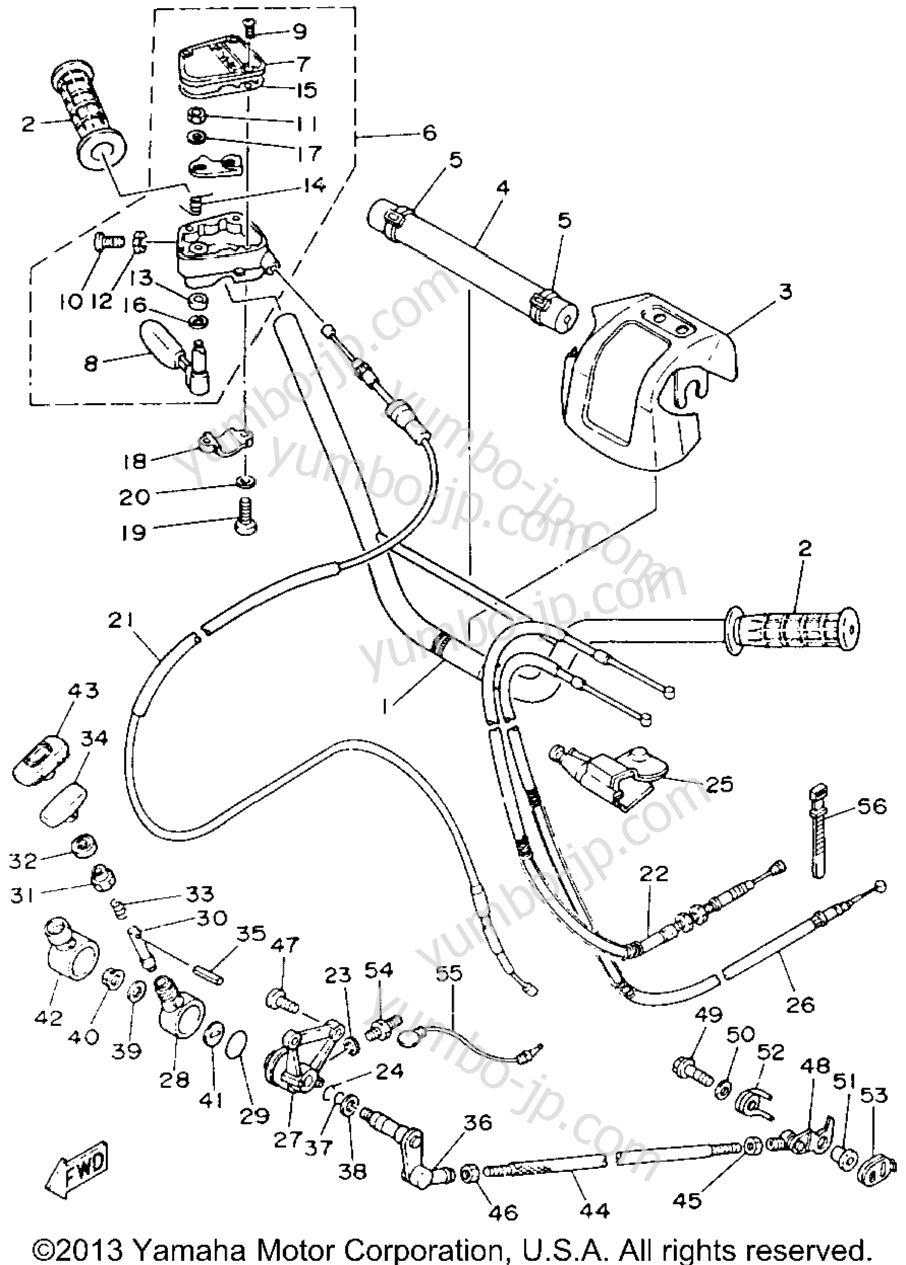 Handlebar Cable для квадроциклов YAMAHA WARRIOR (YFM350XE_M) 1993 г.