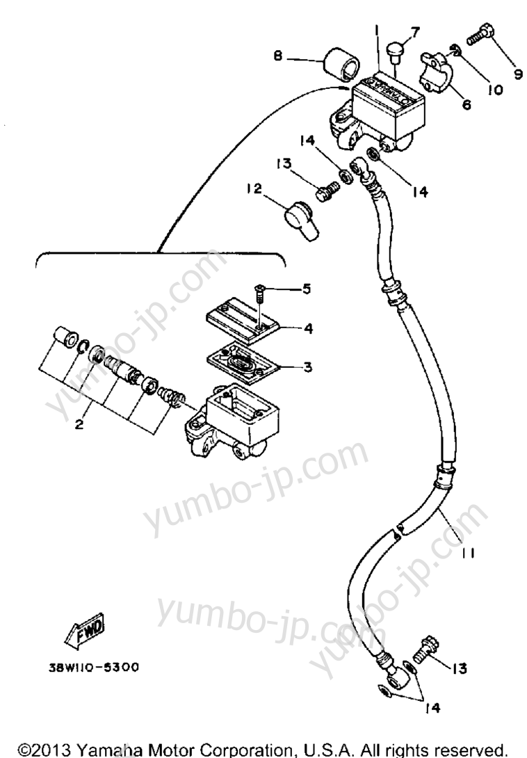 FRONT MASTER CYLINDER for ATVs YAMAHA YTZ250N 1985 year