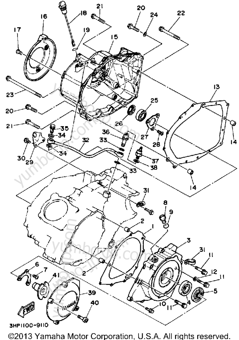 Крышка картера для квадроциклов YAMAHA MOTO-4 (YFM350ERW) 1989 г.