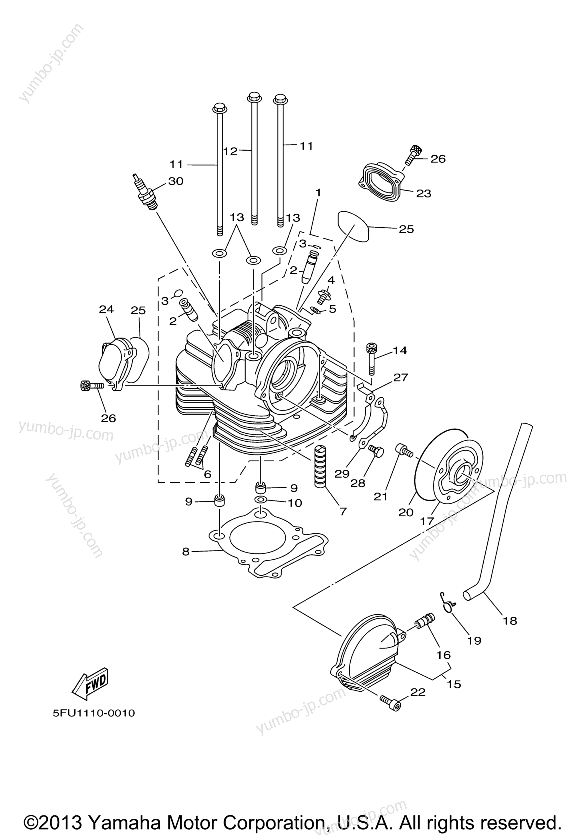 CYLINDER HEAD for ATVs YAMAHA BIG BEAR 400 4WD (YFM40FV) 2006 year