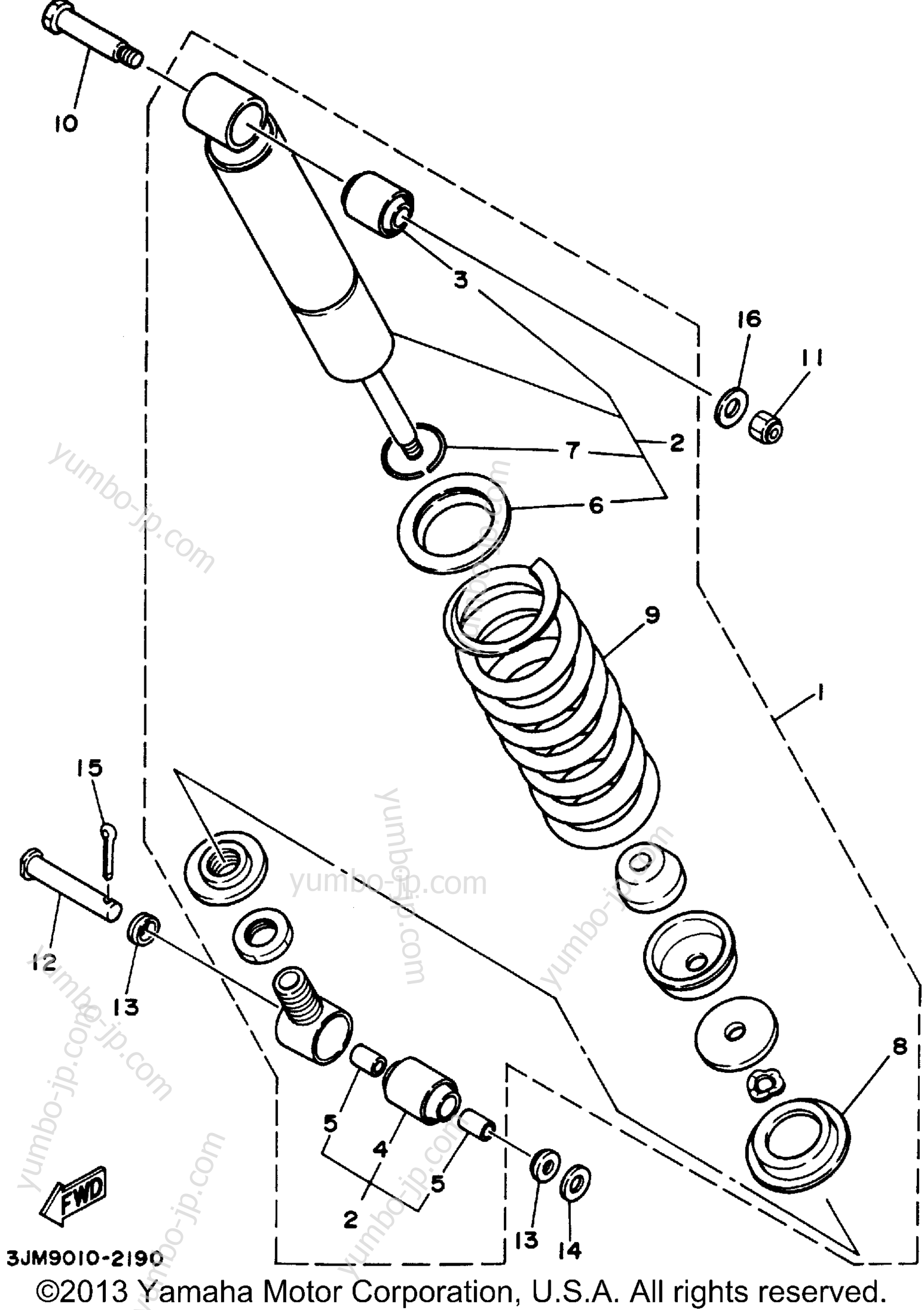 Rear Suspension для квадроциклов YAMAHA BLASTER (YFS200F_MN) 1994 г.