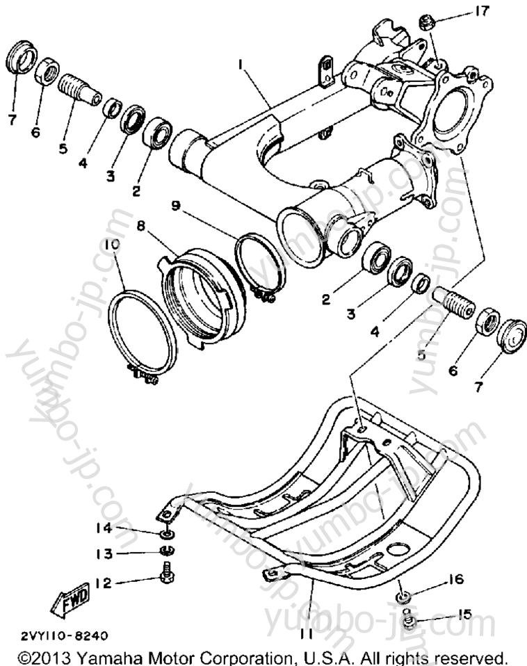 Swing Arm для квадроциклов YAMAHA MOTO-4 (YFM200DXW) 1989 г.