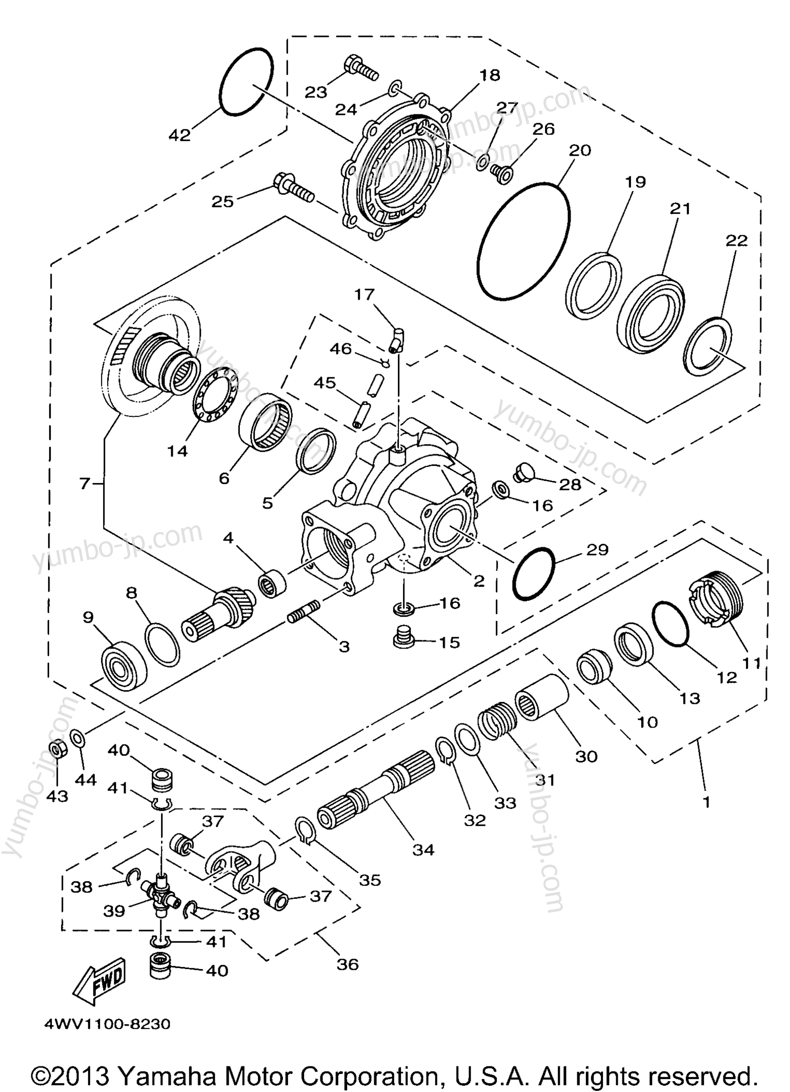 DRIVE SHAFT для квадроциклов YAMAHA GRIZZLY (YFM600FWAK) 1998 г.