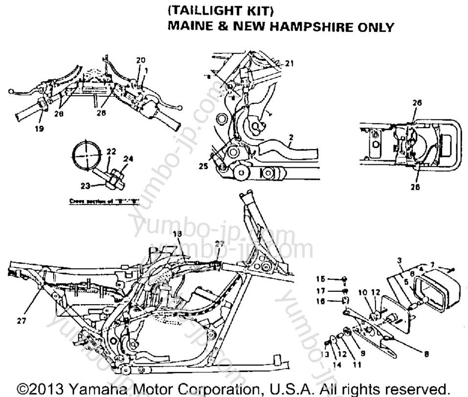 Taillight Kit (Maine And New Hampshire Only) for ATVs YAMAHA BANSHEE (YFZ350E_MN) 1993 year