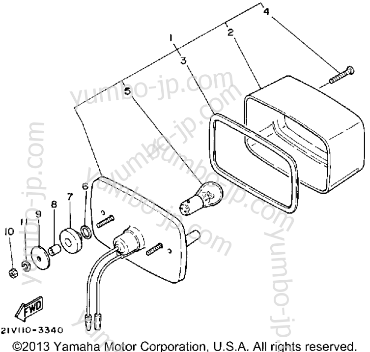 TAILLIGHT for ATVs YAMAHA MOTO-4 (YFM200N) 1985 year