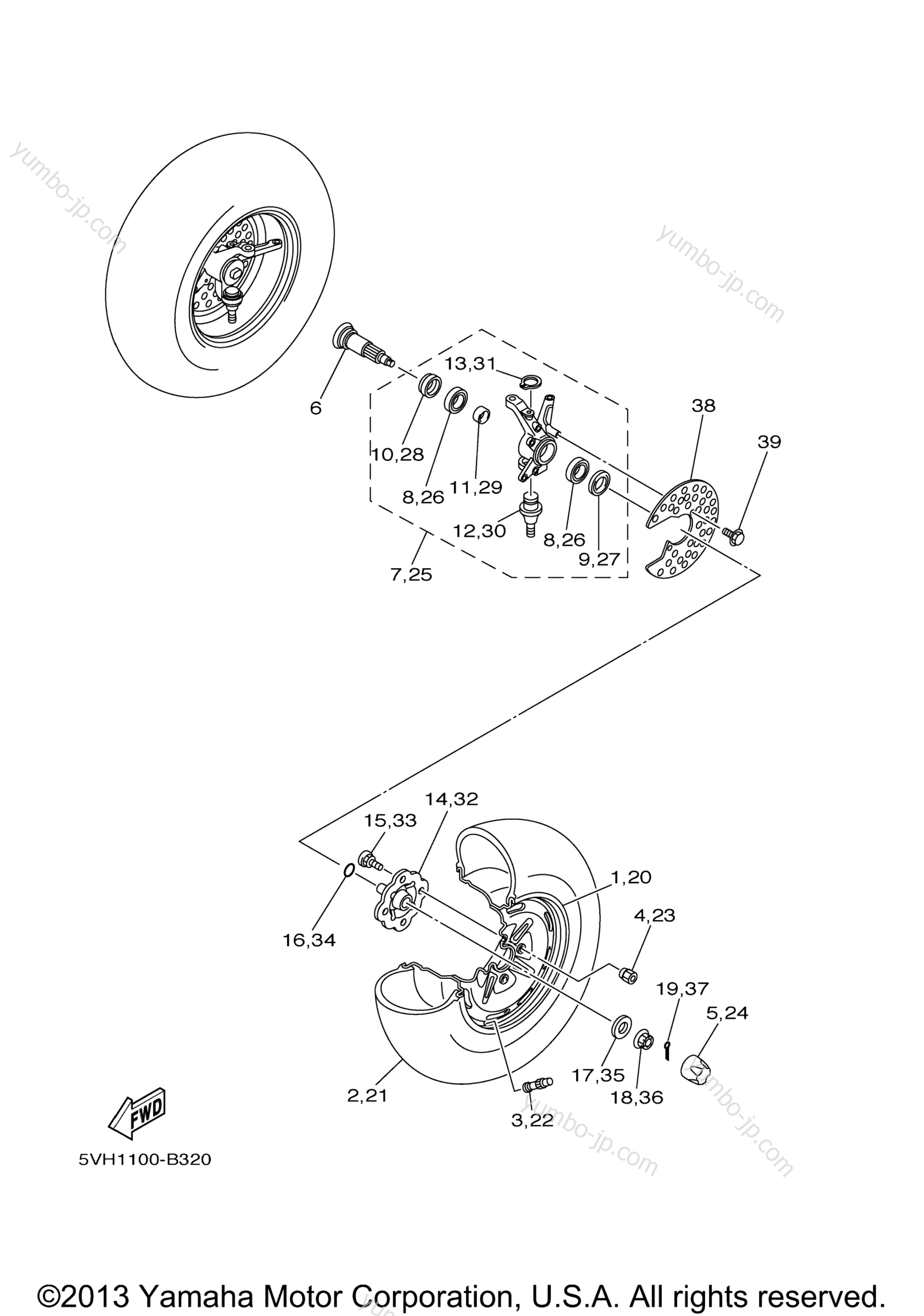 FRONT WHEEL for ATVs YAMAHA GRIZZLY 350 2WD (YFM35GAL) 2011 year