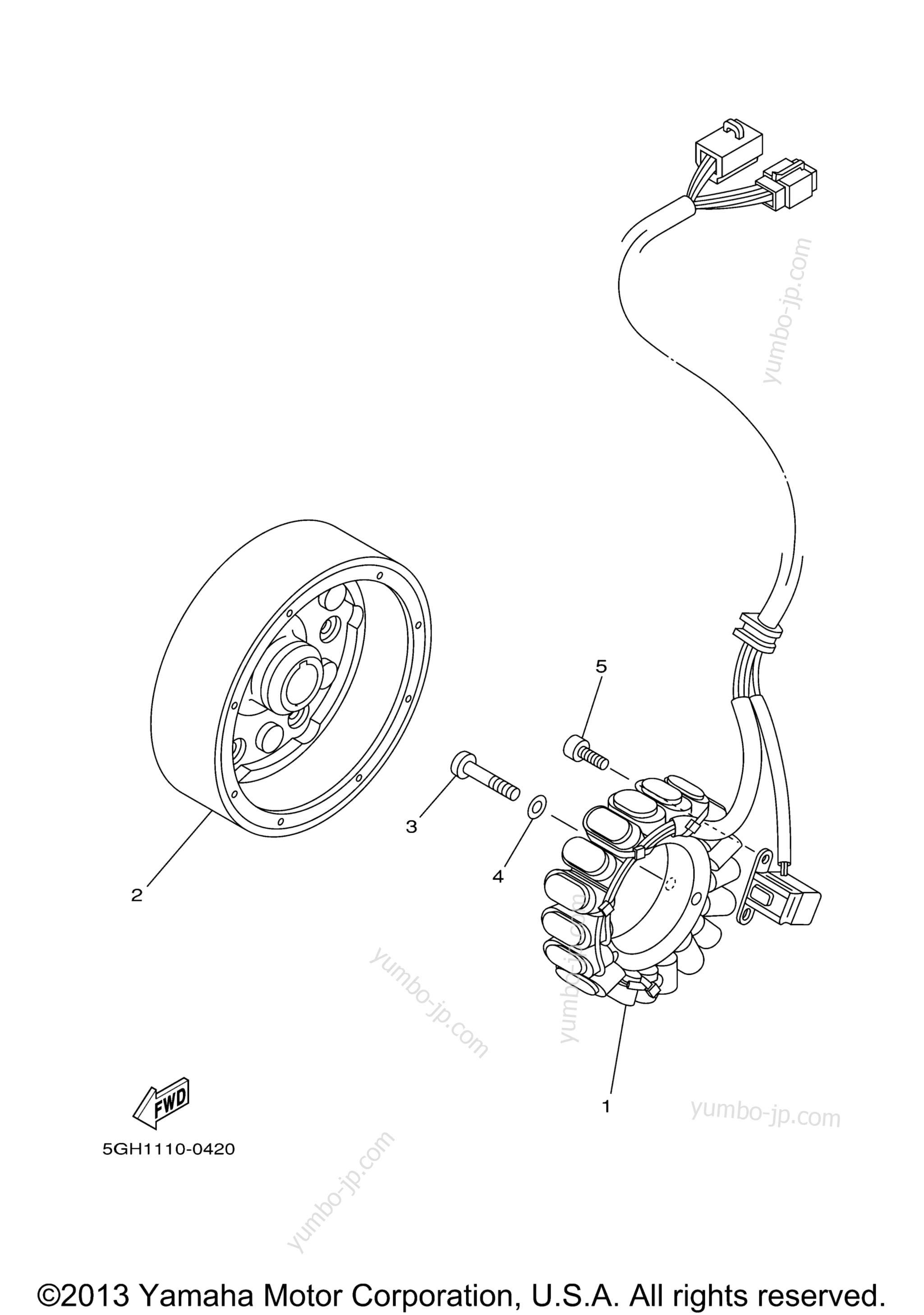 GENERATOR for ATVs YAMAHA GRIZZLY 450 4WD HUNTER (YFM45FGHZ) 2010 year