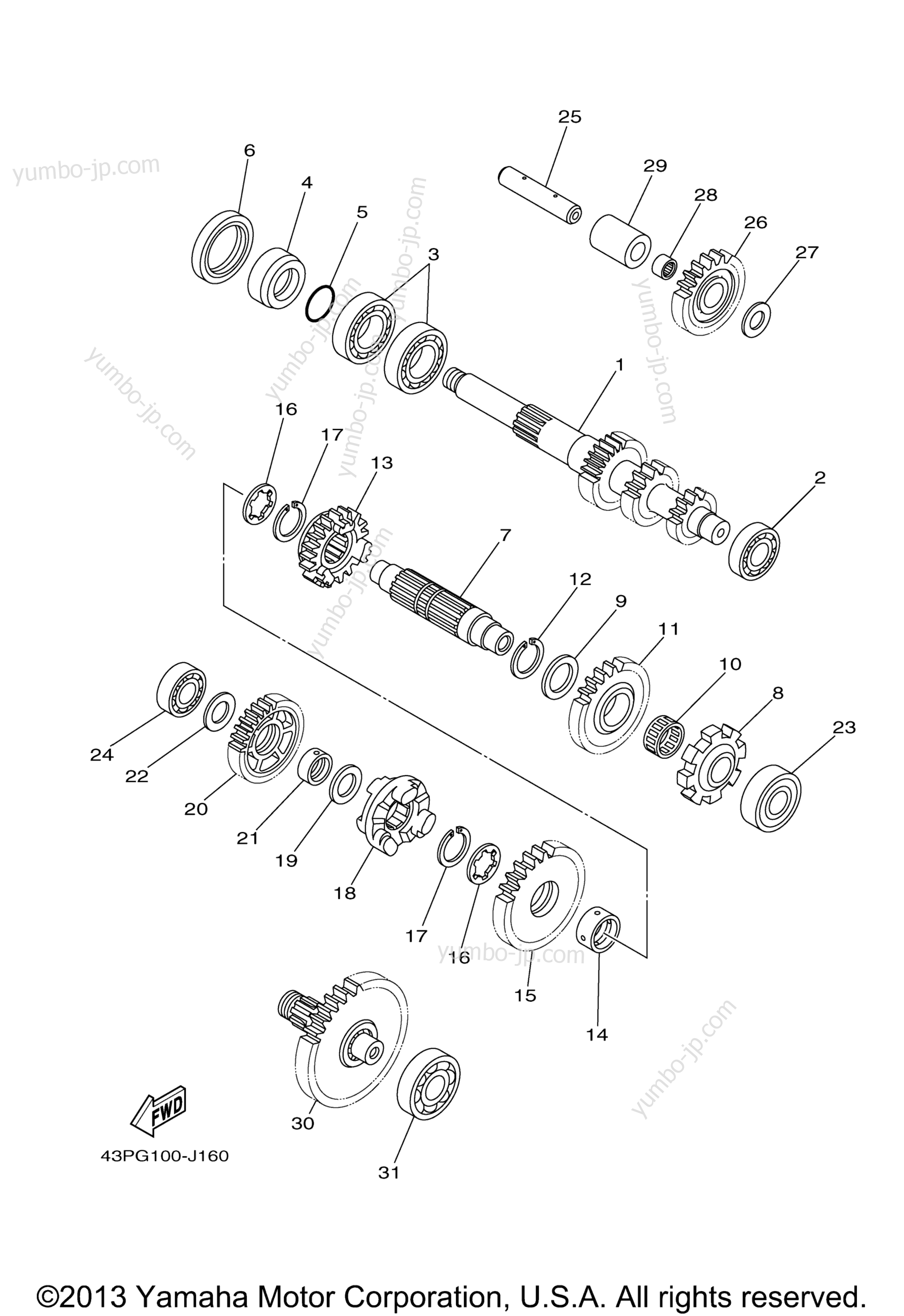 TRANSMISSION для квадроциклов YAMAHA GRIZZLY 700 EPS 4WD SPECIAL EDITION (YFM7FGPSED) Low Gloss Black 2013 г.