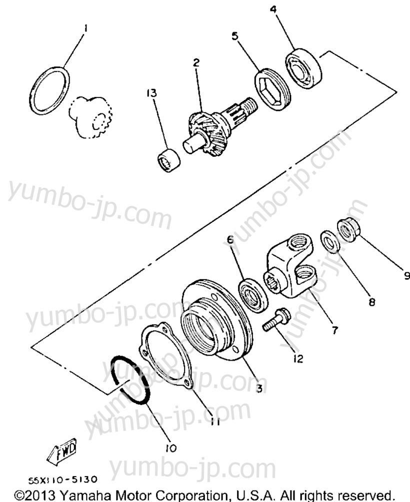 Middle Drive Gear для квадроциклов YAMAHA BADGER (YFM80N) 1985 г.