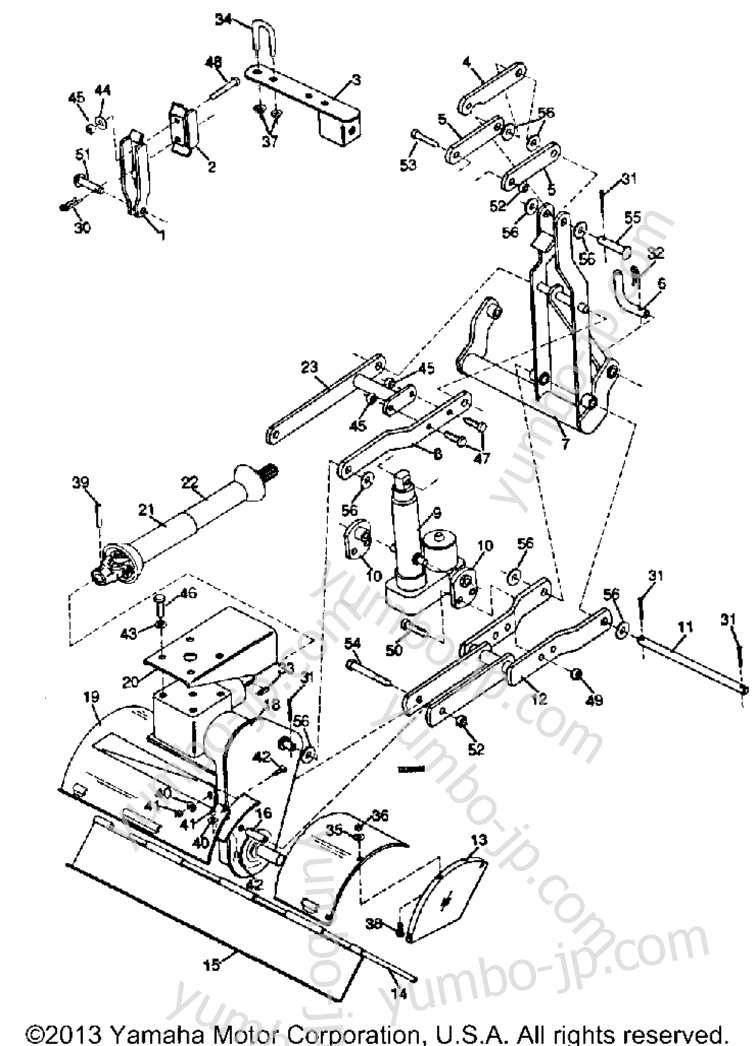 Tiller Assembly для квадроциклов YAMAHA YFP350U ATTACHMENTS (RC42) 1989 г.