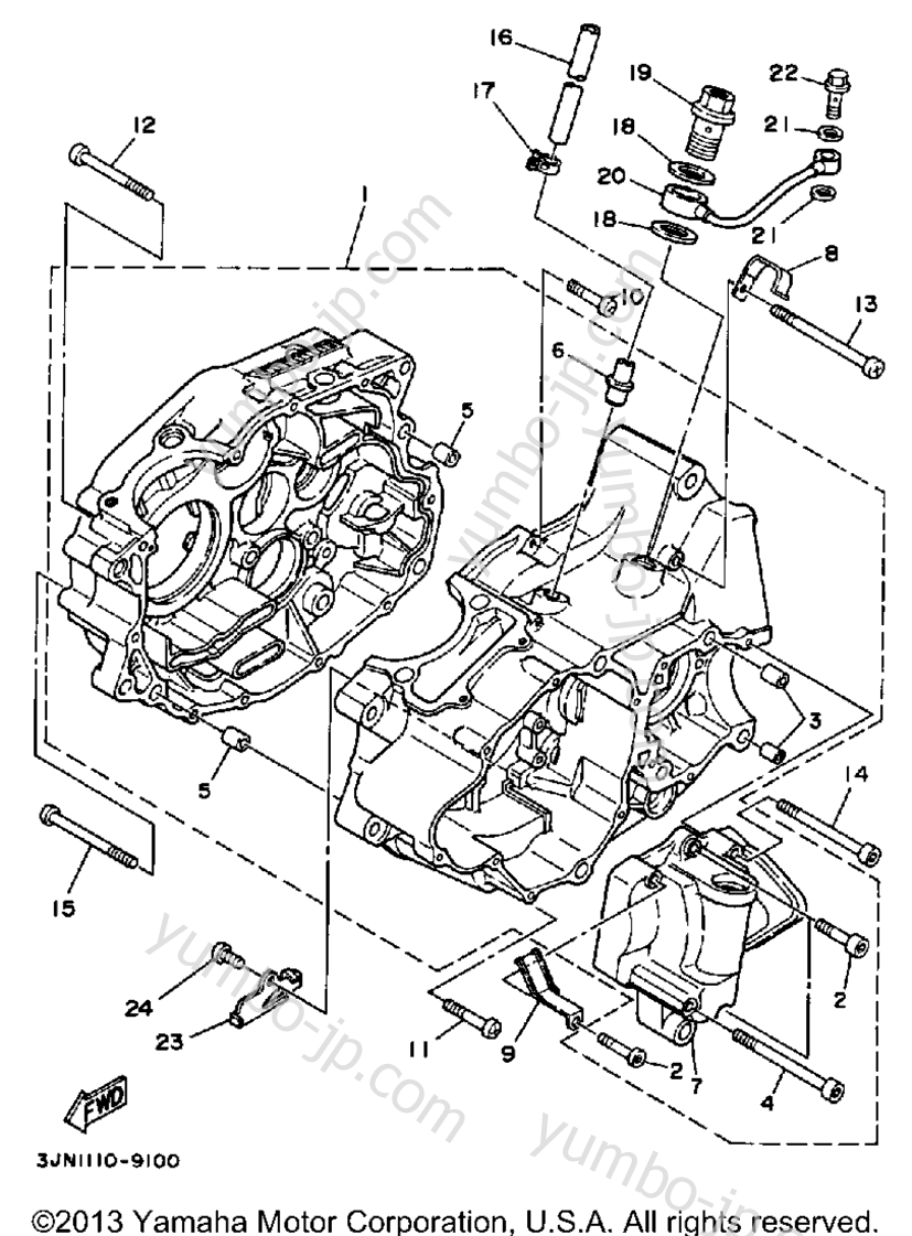 Крышка картера для квадроциклов YAMAHA PRO-4 PRO HAULER (YFU1W) 1989 г.