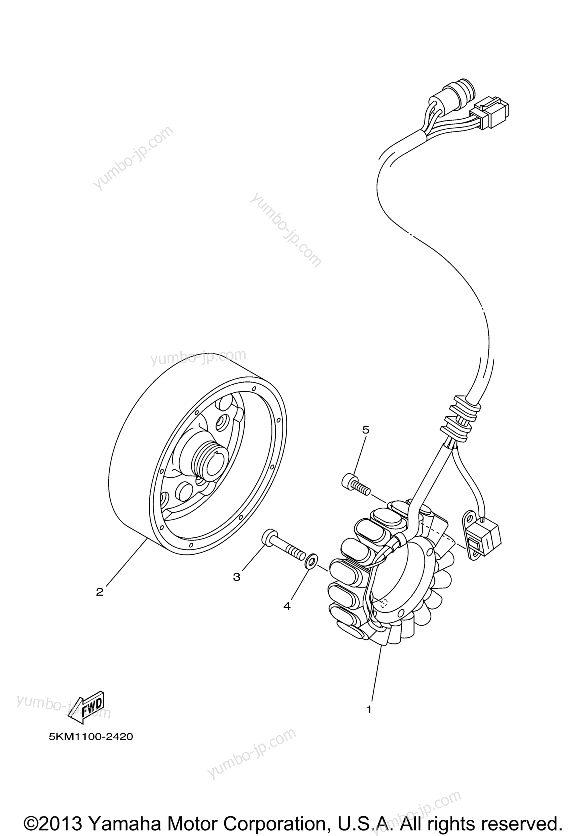 GENERATOR for ATVs YAMAHA GRIZZLY 660 SE (YFM66FASET) 2005 year