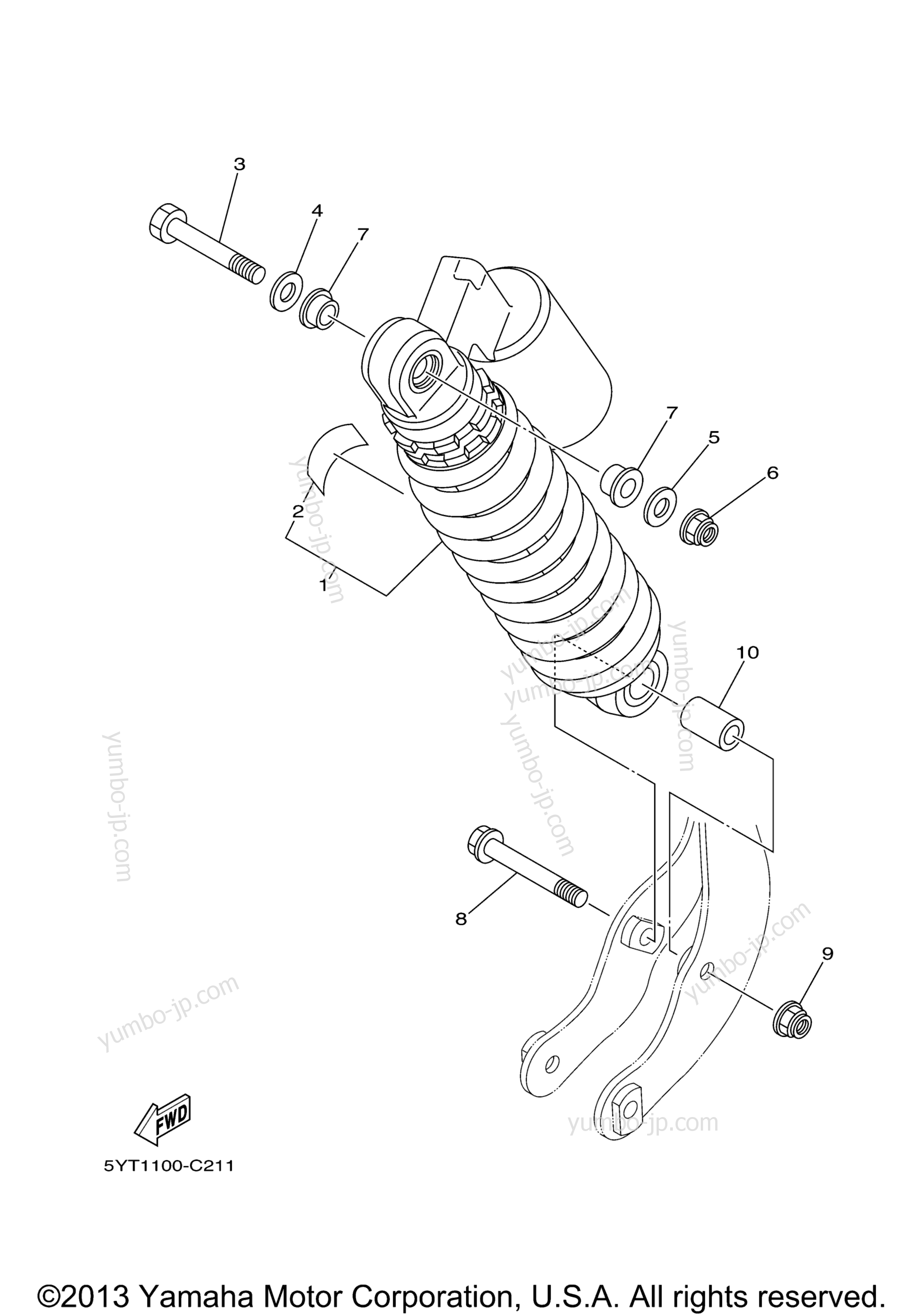 Rear Suspension for ATVs YAMAHA RAPTOR 350 (YFM35RW) 2007 year