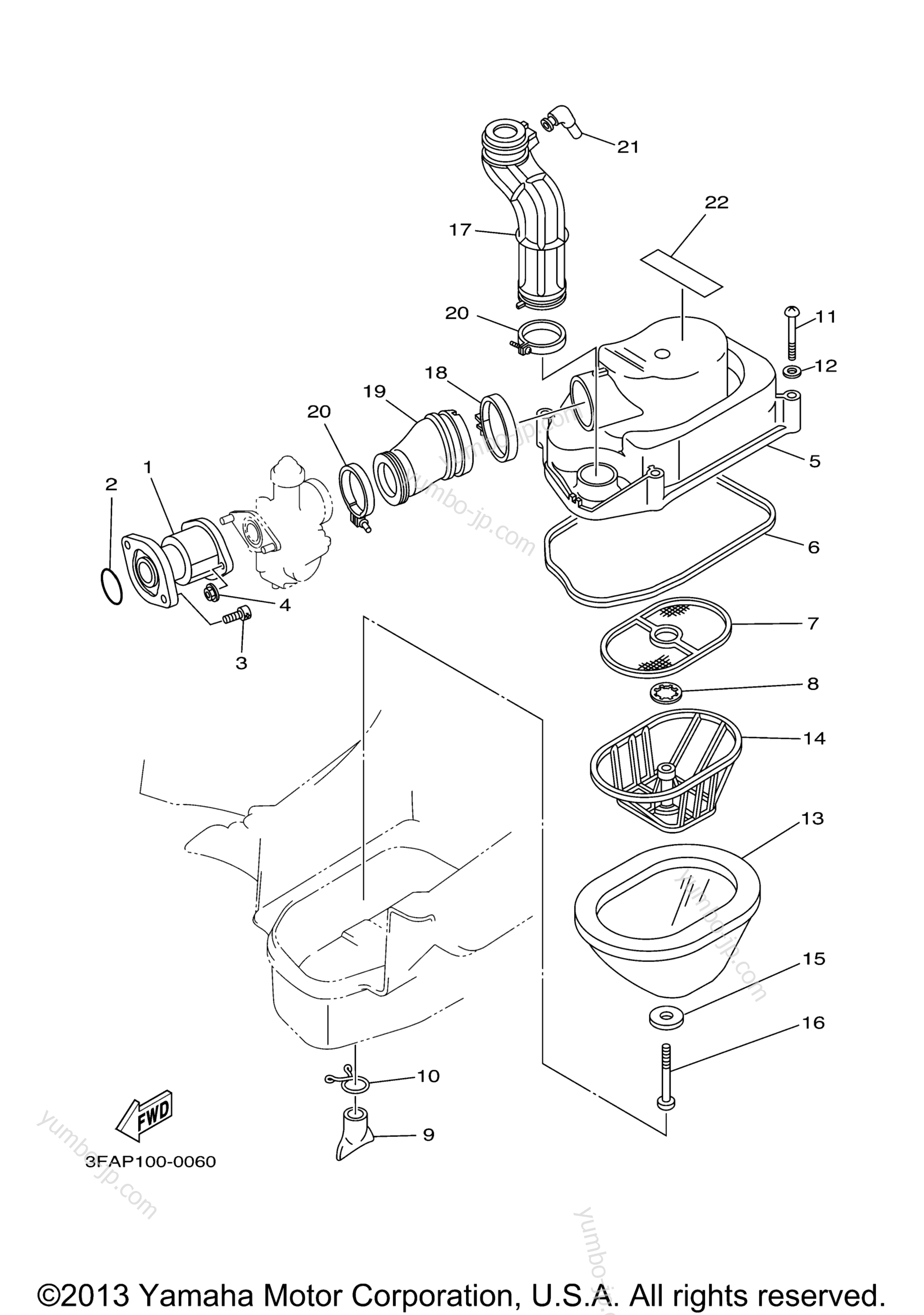 Intake for ATVs YAMAHA BREEZE (YFA1M) 2000 year