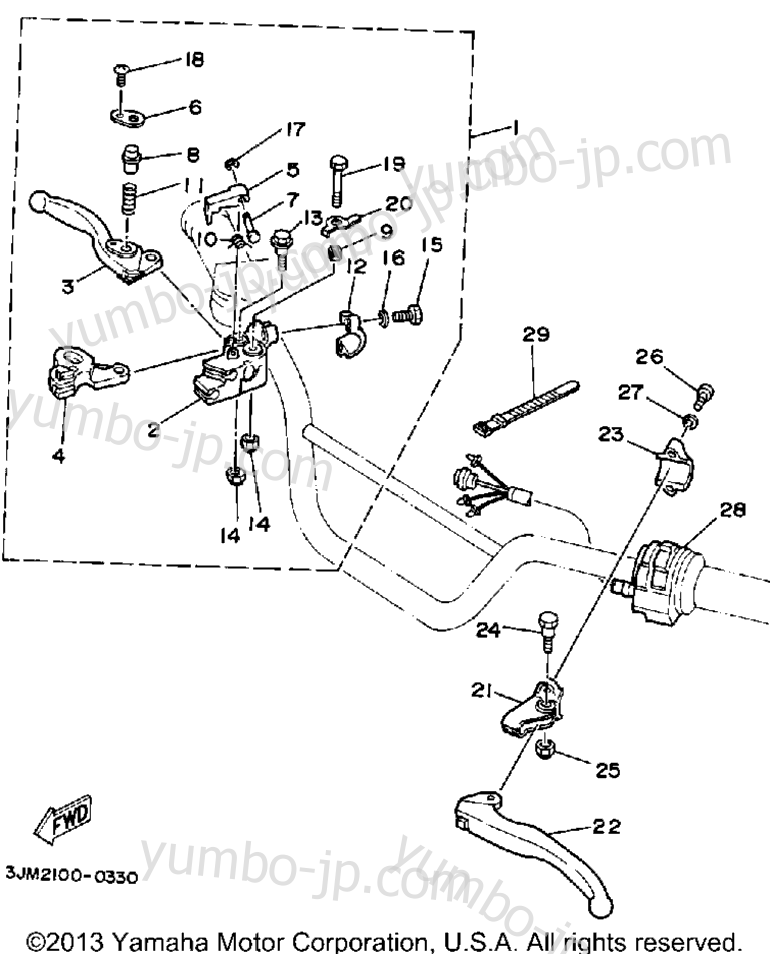 Handle Switch Lever для квадроциклов YAMAHA BLASTER (YFS200B) 1991 г.