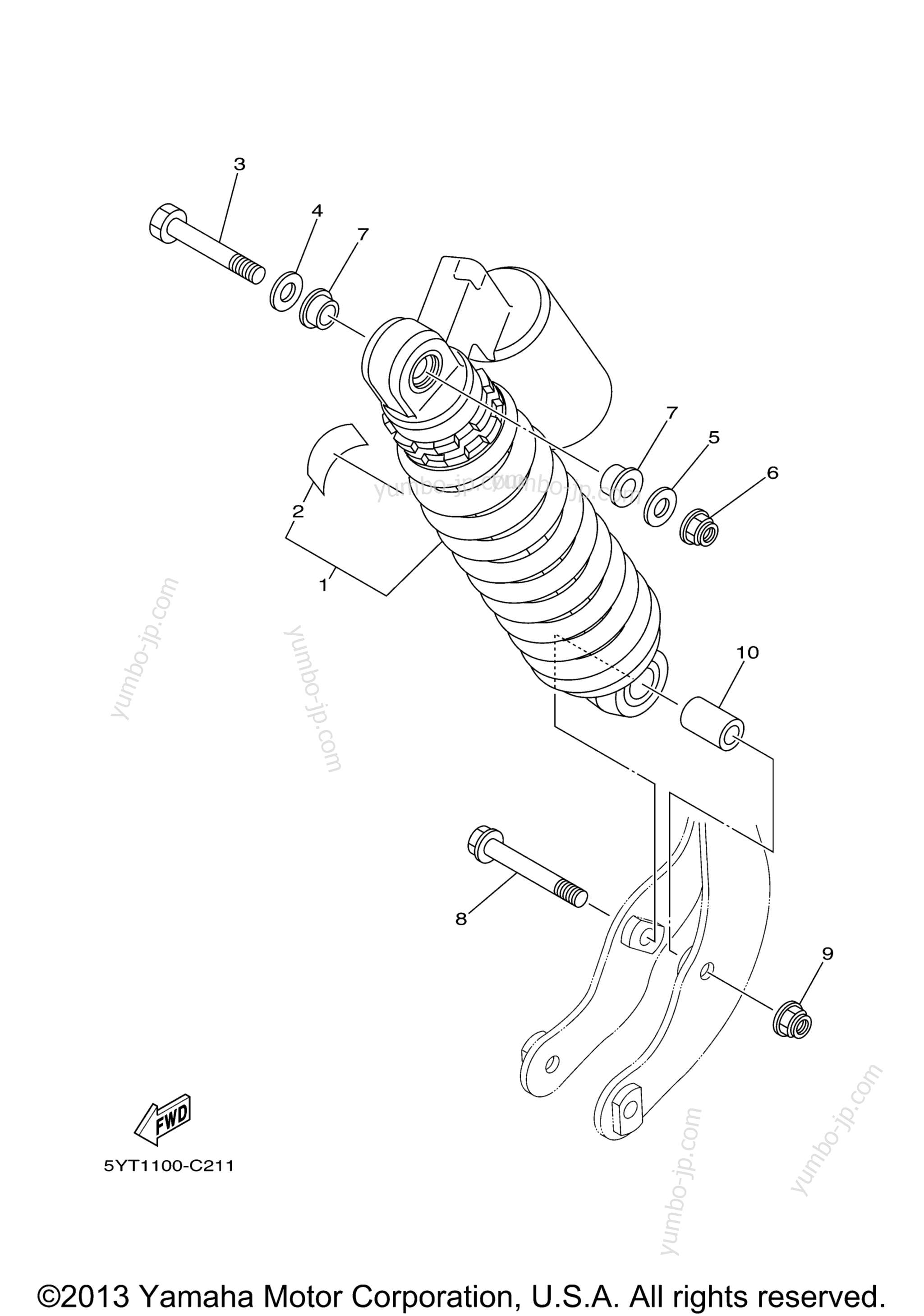 Rear Suspension for ATVs YAMAHA RAPTOR 350 SPECIAL EDITION (YFM35RSEW) 2007 year