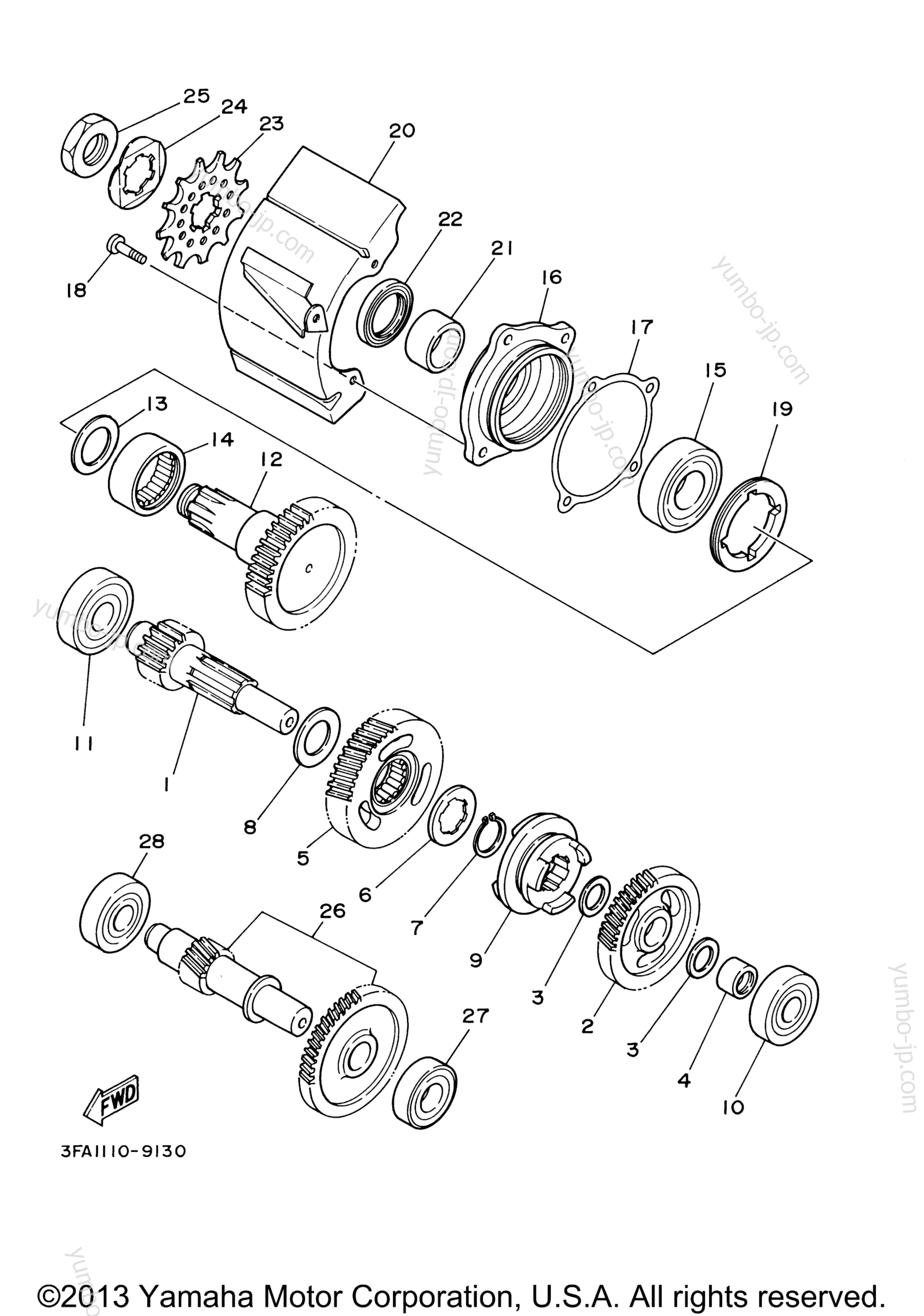 TRANSMISSION for ATVs YAMAHA BREEZE (YFA1MC) CA 2000 year