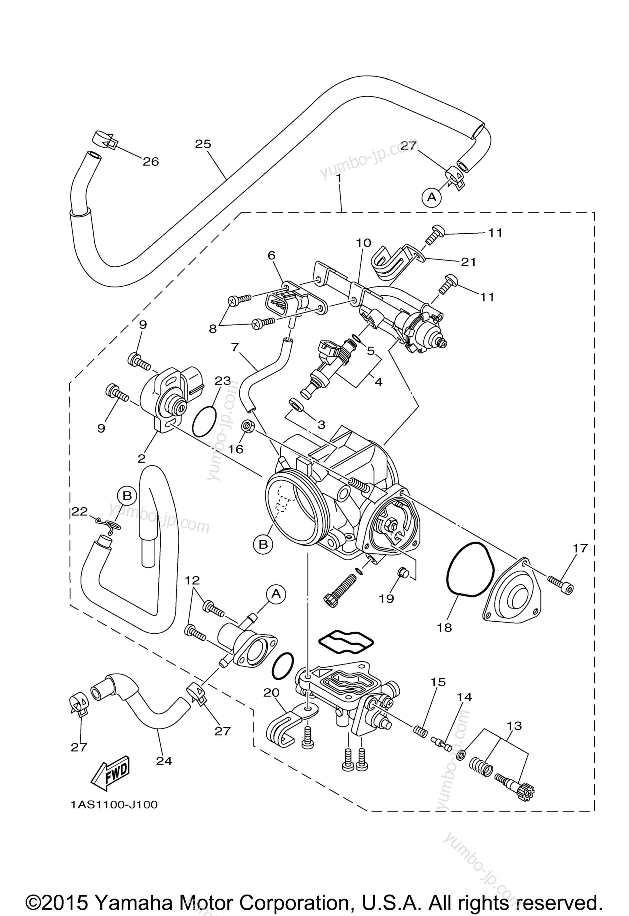 Throttle Body Assy 1 for ATVs YAMAHA RAPTOR 700 (YFM70RSBGL) 2016 year