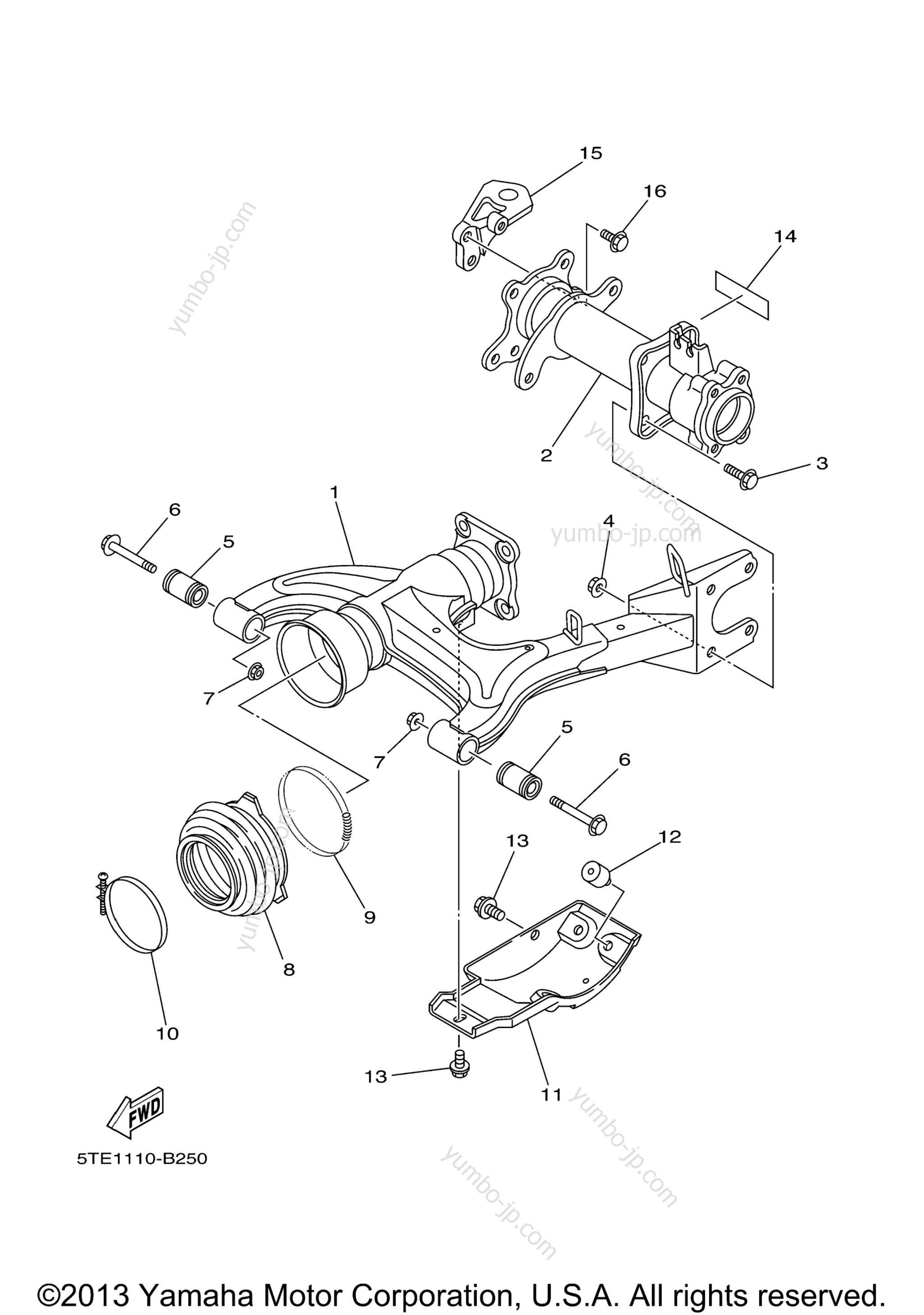 REAR ARM for ATVs YAMAHA BRUIN 350 4WD HUNTER (YFM35FAHV) 2006 year