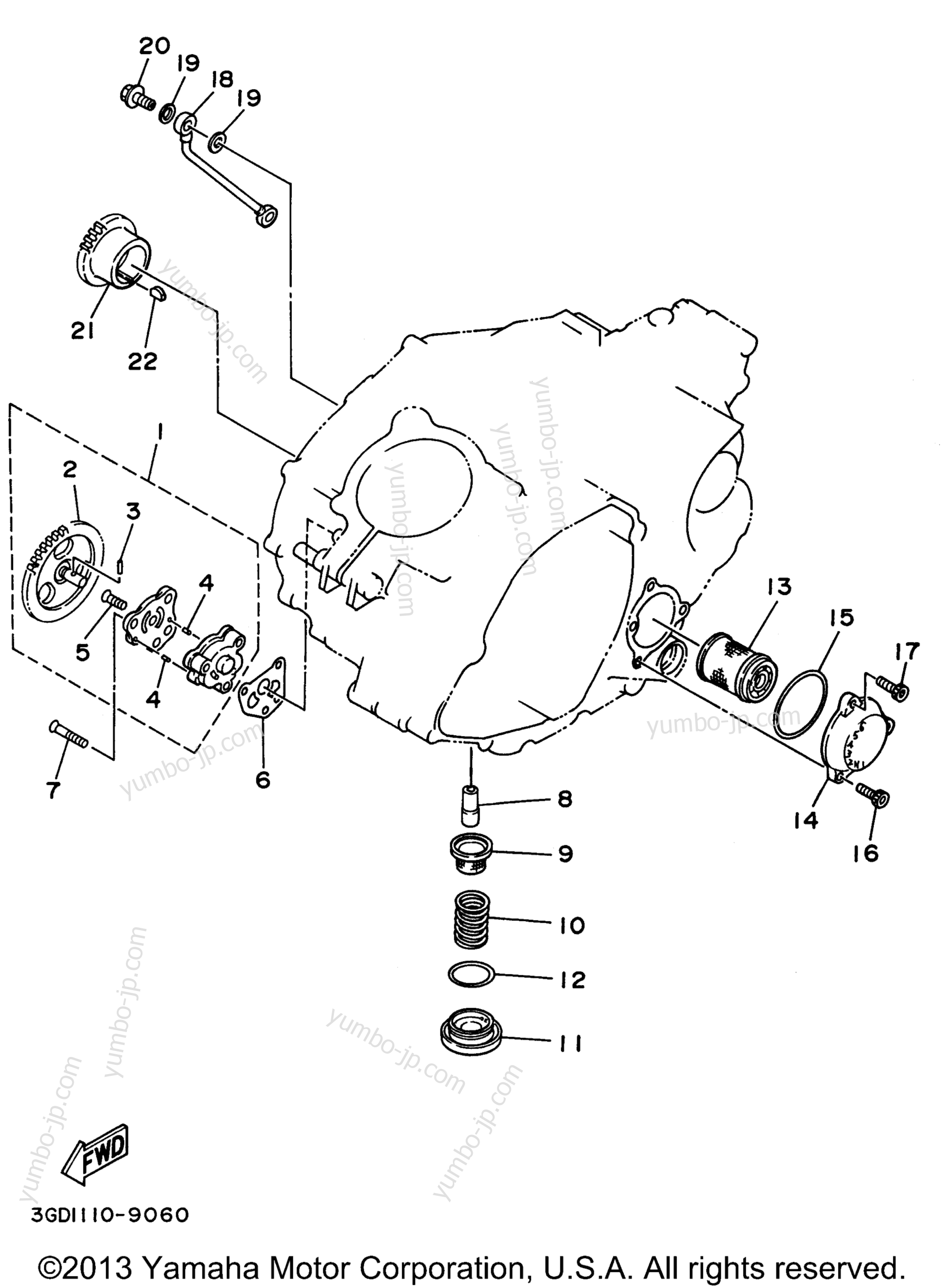 Масляный насос для квадроциклов YAMAHA WARRIOR (YFM350XH_M) 1996 г.
